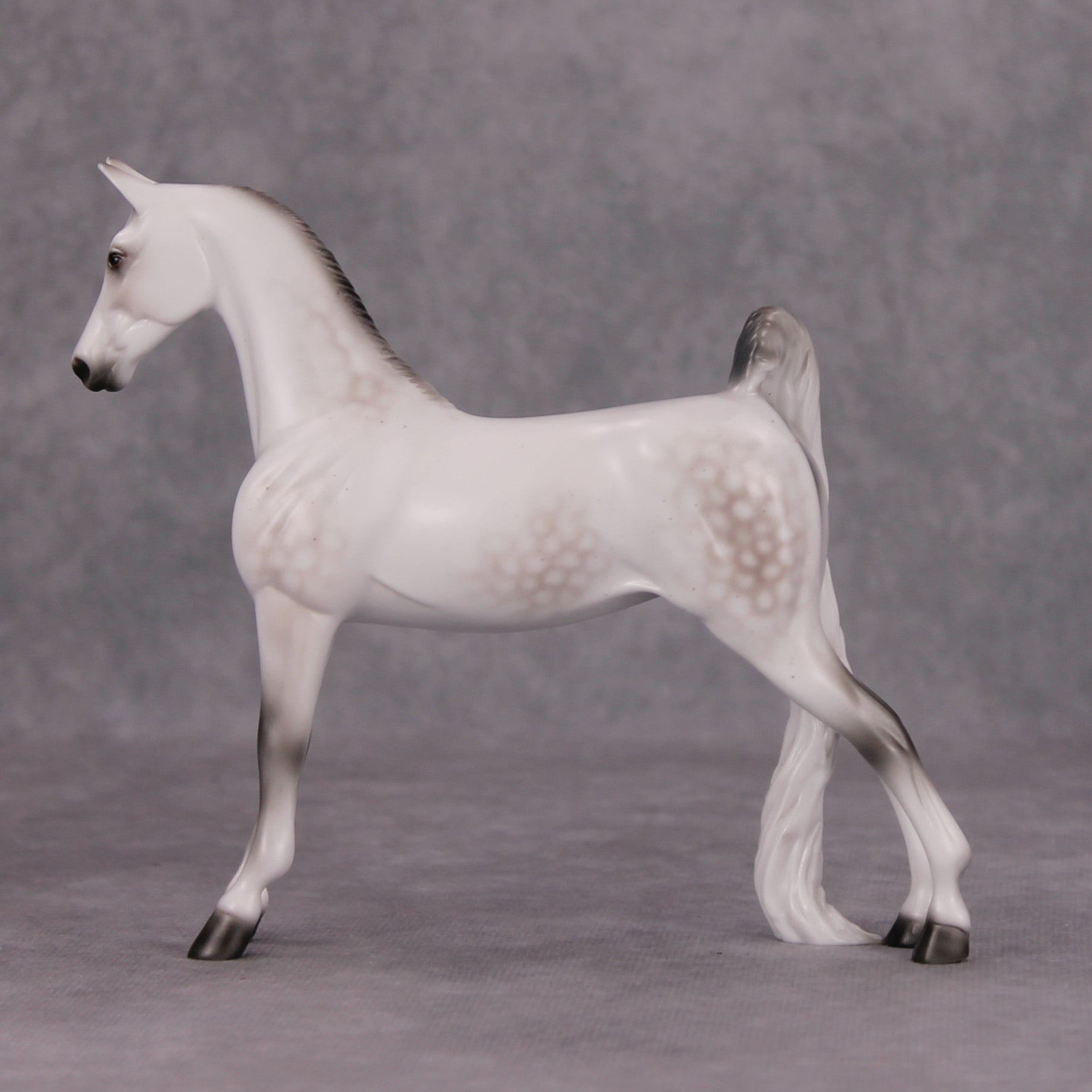 Sepulchral OOAK Dappled Fleabitten Rose Grey Pebble Saddlebred By Ellen Robbins MM24