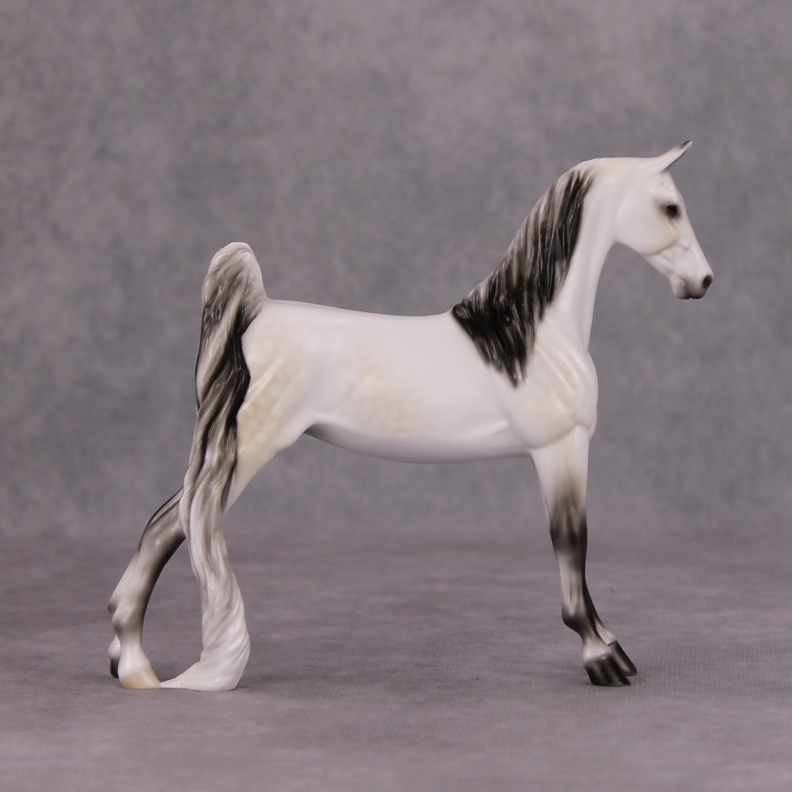 Spectral OOAK Fleabitten Dappled Buckskin Going Grey Pebble Saddlebred By Ellen Robbins MM24
