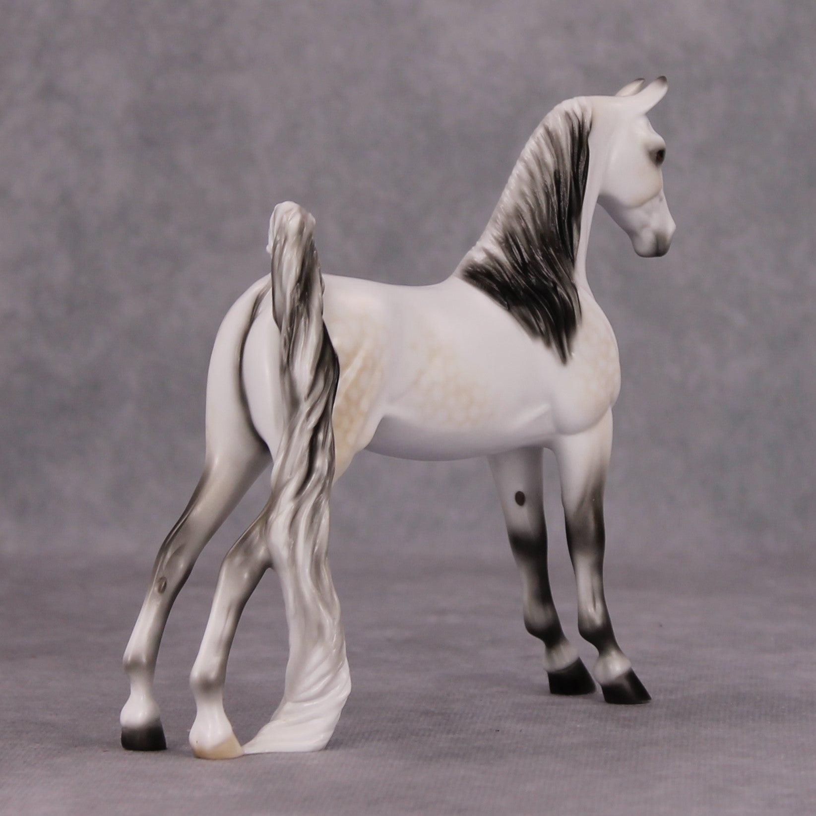Spectral OOAK Fleabitten Dappled Buckskin Going Grey Pebble Saddlebred By Ellen Robbins MM24