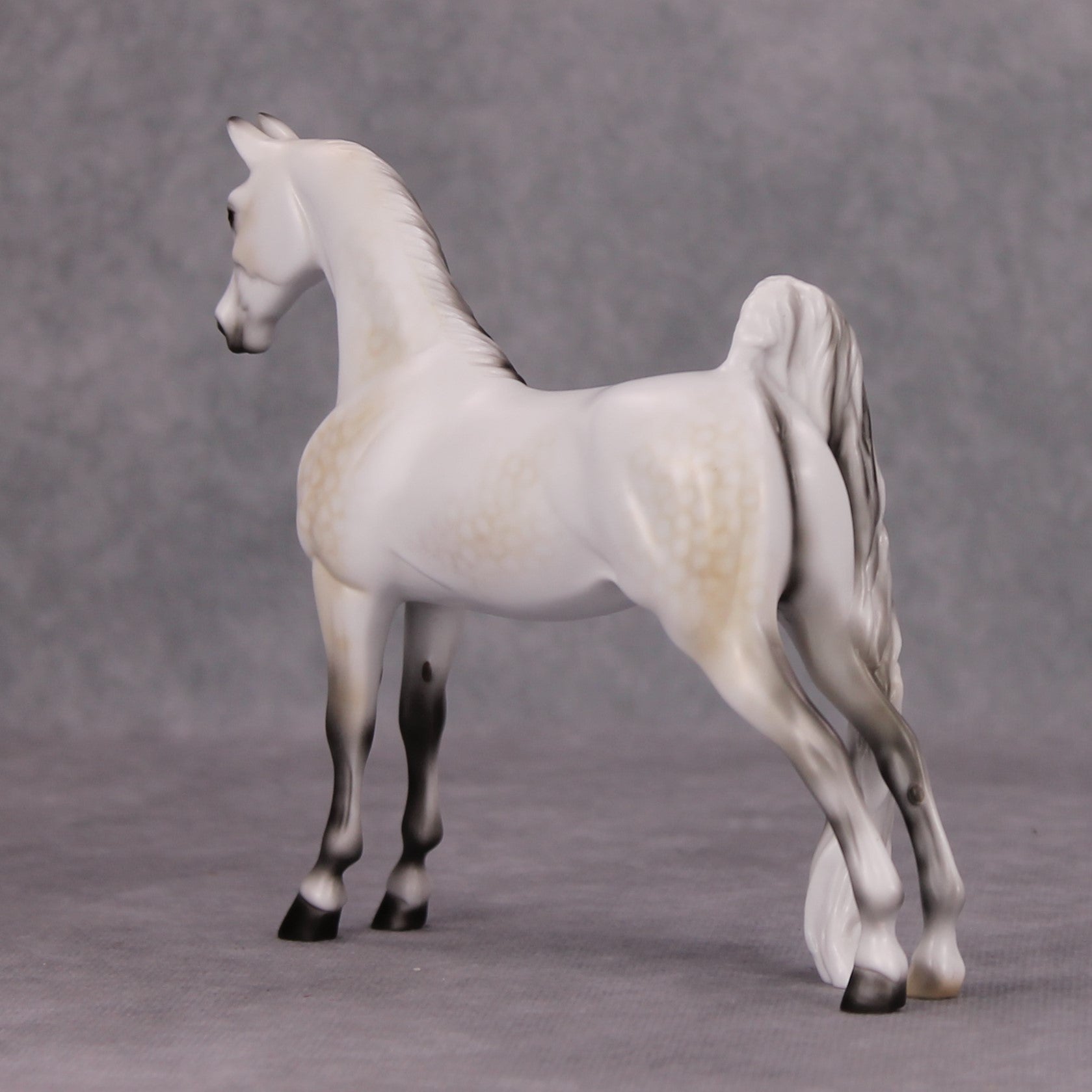 Spectral OOAK Fleabitten Dappled Buckskin Going Grey Pebble Saddlebred By Ellen Robbins MM24