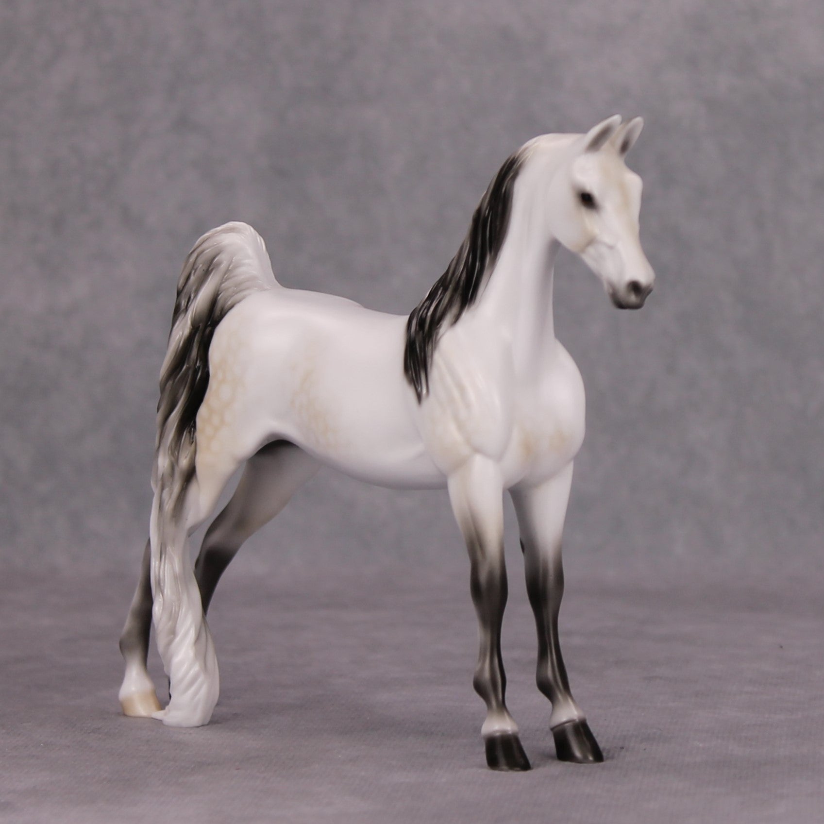 Spectral OOAK Fleabitten Dappled Buckskin Going Grey Pebble Saddlebred By Ellen Robbins MM24