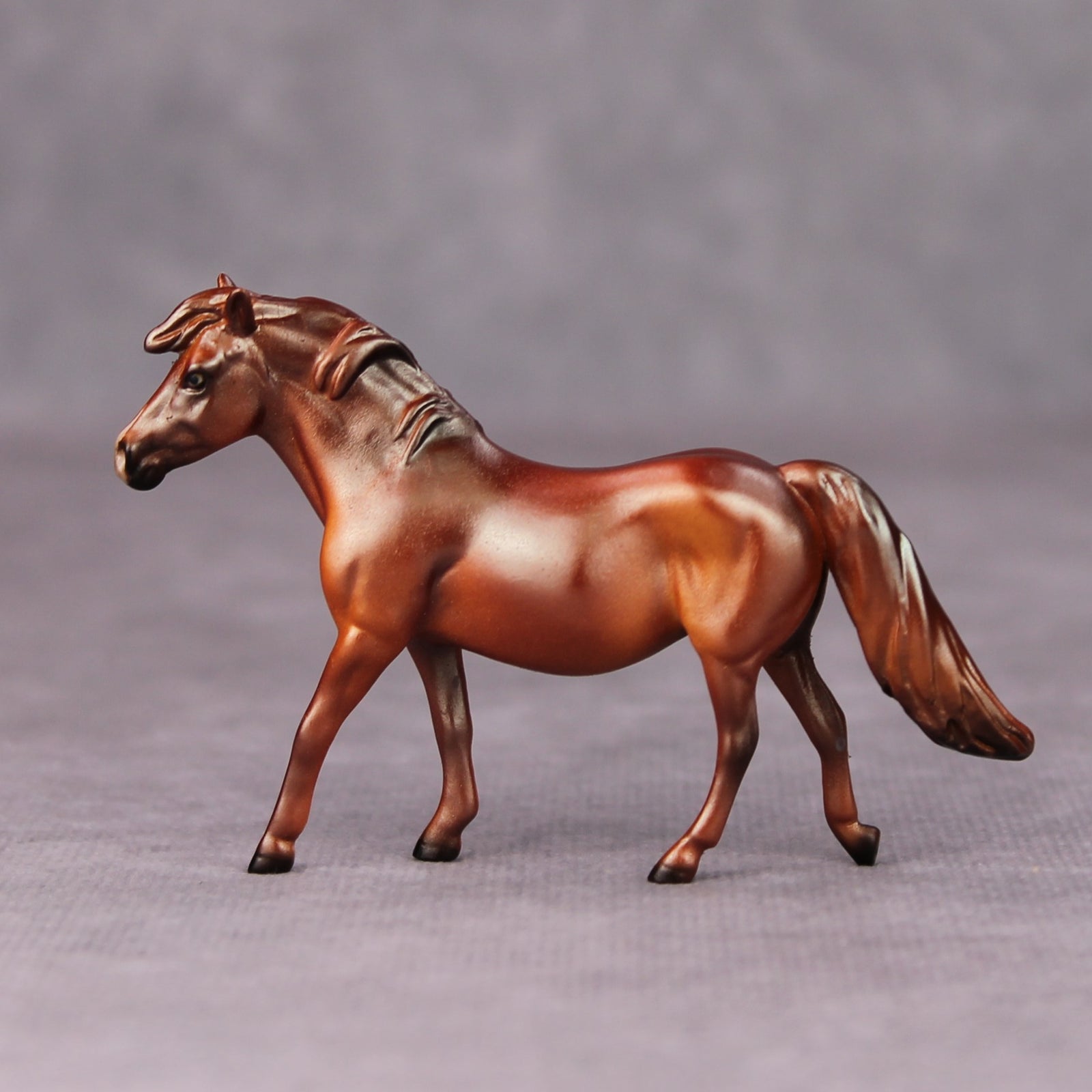Strange Brew OOAK Deco Metallic Chestnut Pinto Pony Chip By Julie Keim MM24