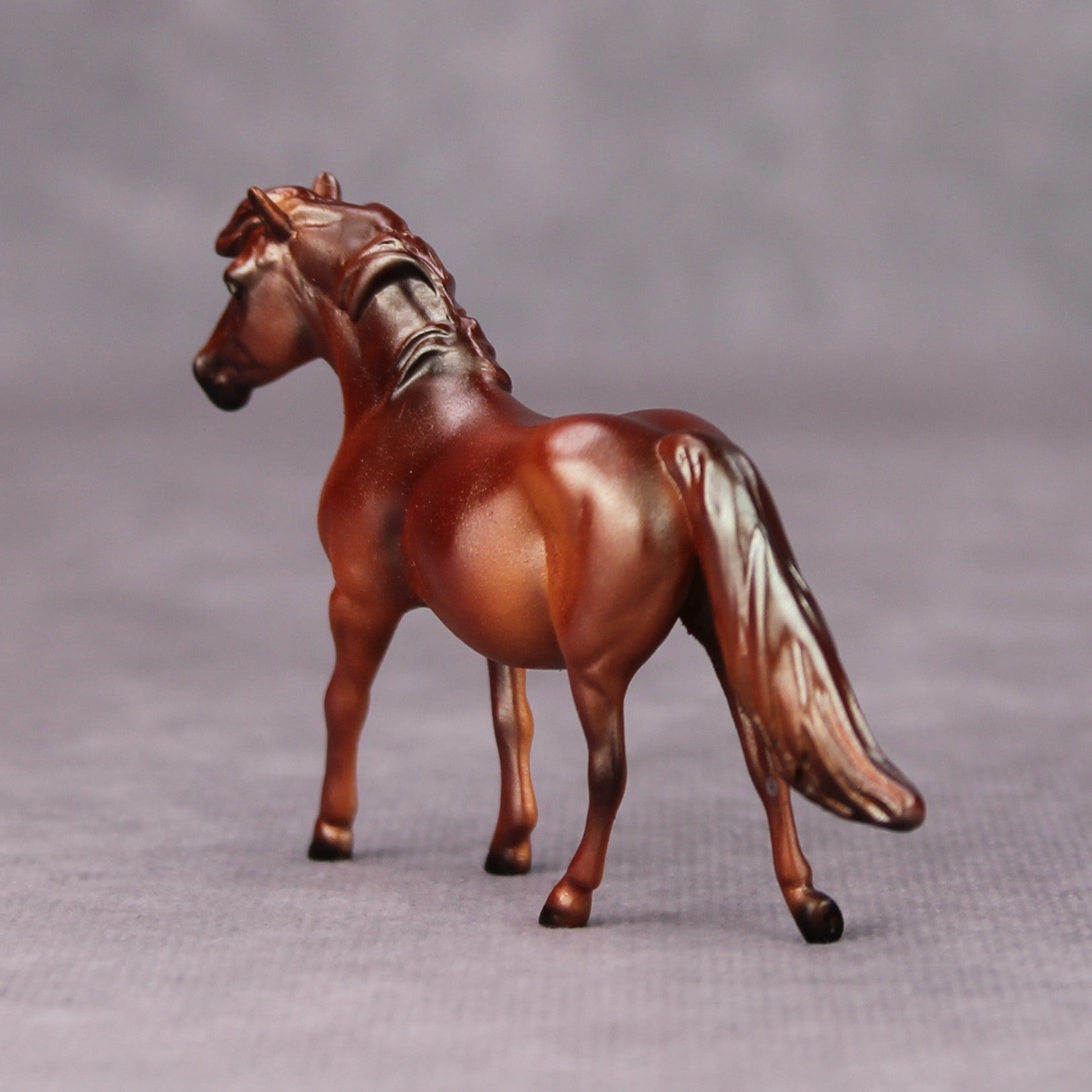 Strange Brew OOAK Deco Metallic Chestnut Pinto Pony Chip By Julie Keim MM24