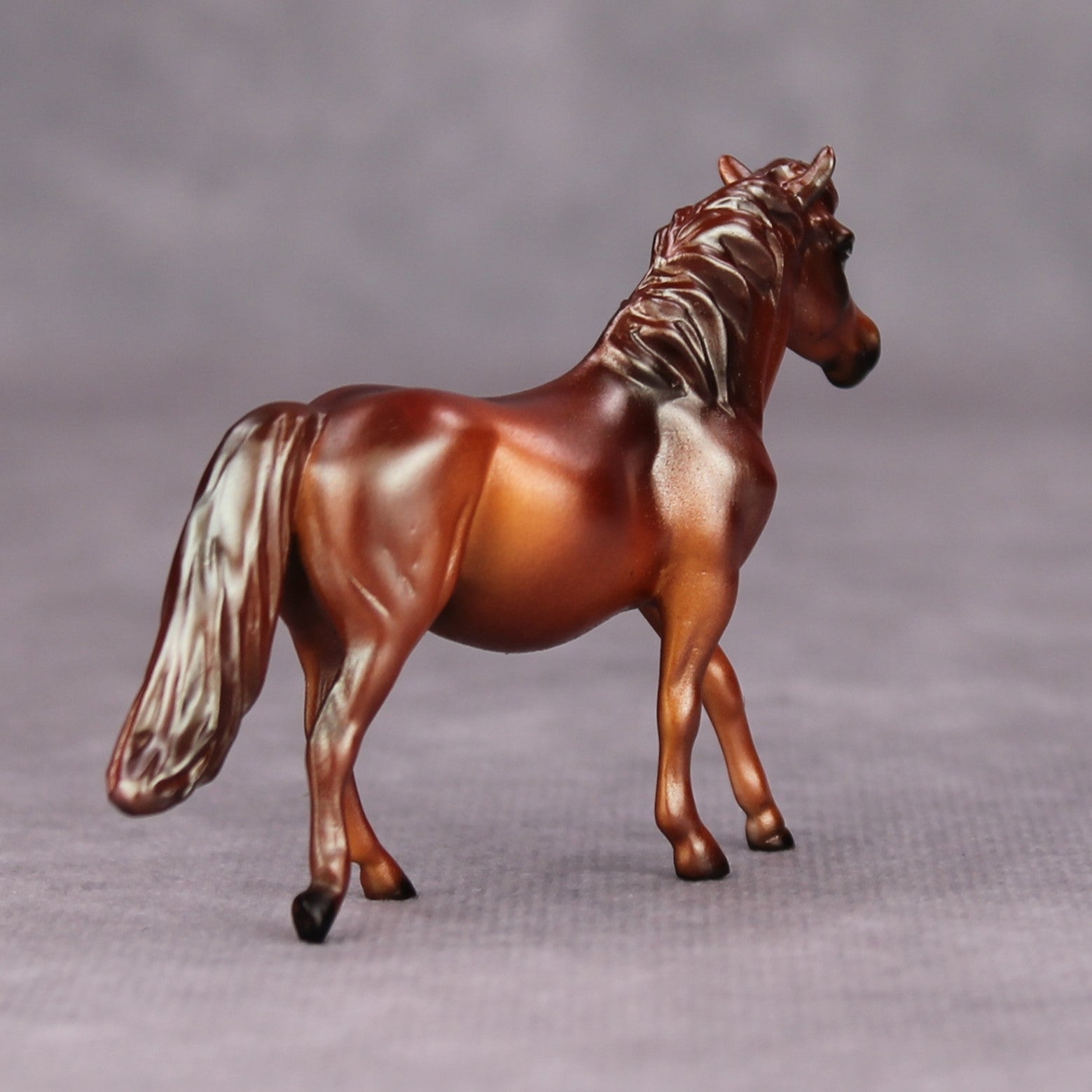 Strange Brew OOAK Deco Metallic Chestnut Pinto Pony Chip By Julie Keim MM24