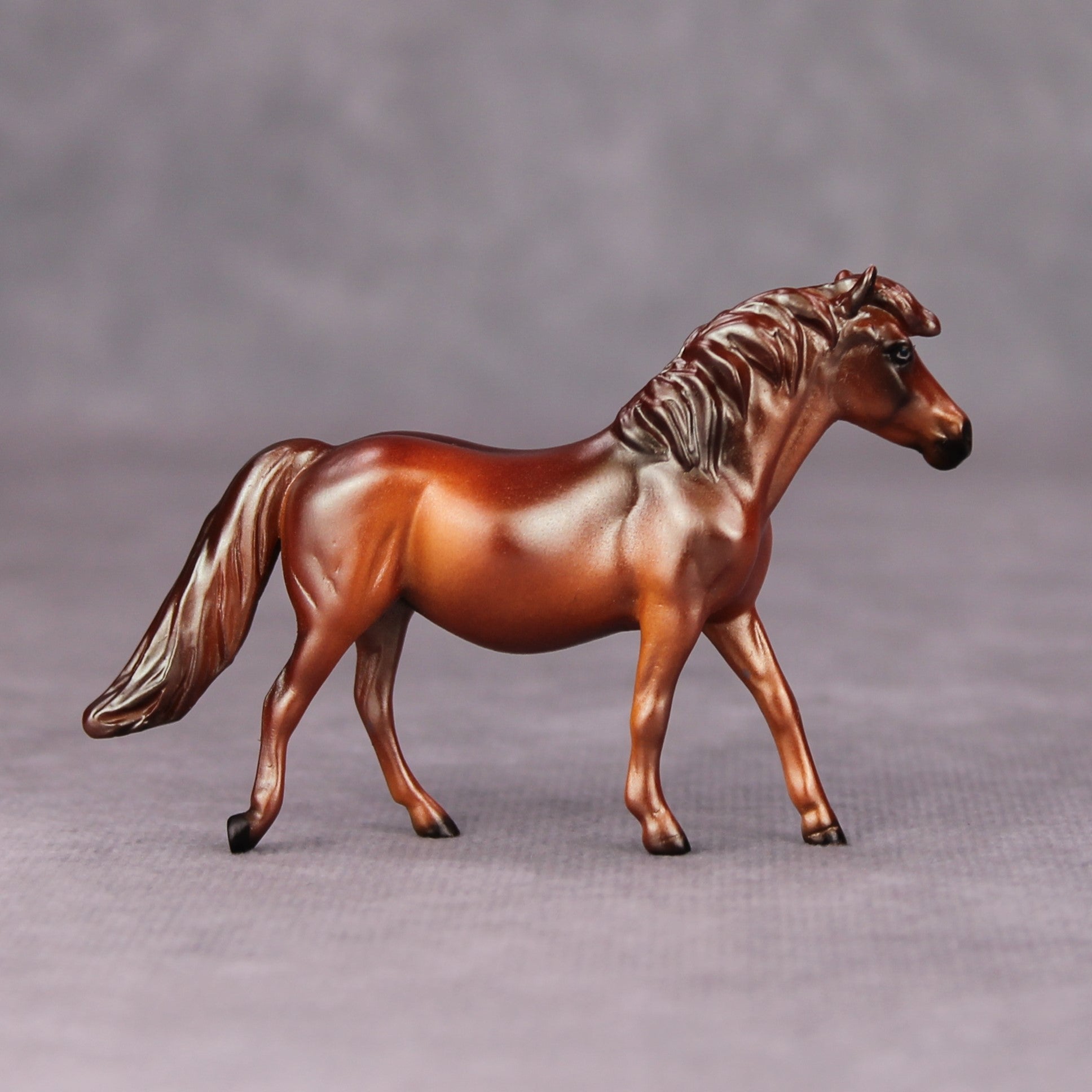 Strange Brew OOAK Deco Metallic Chestnut Pinto Pony Chip By Julie Keim MM24