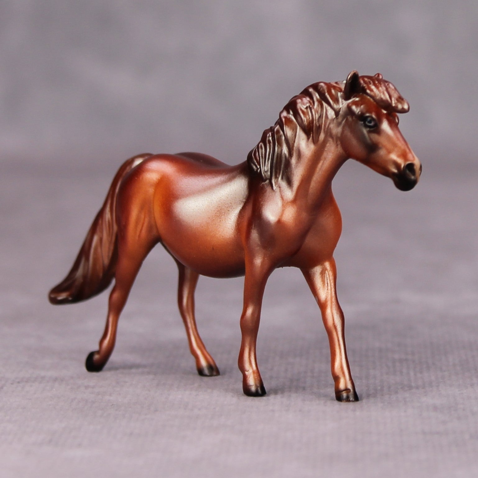 Strange Brew OOAK Deco Metallic Chestnut Pinto Pony Chip By Julie Keim MM24