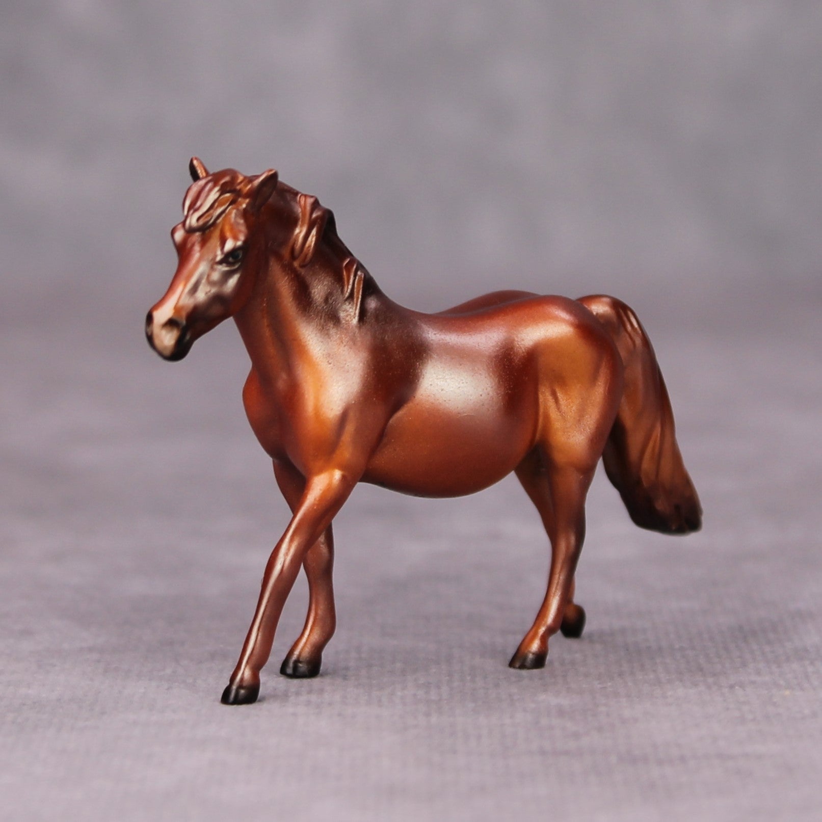 Strange Brew OOAK Deco Metallic Chestnut Pinto Pony Chip By Julie Keim MM24
