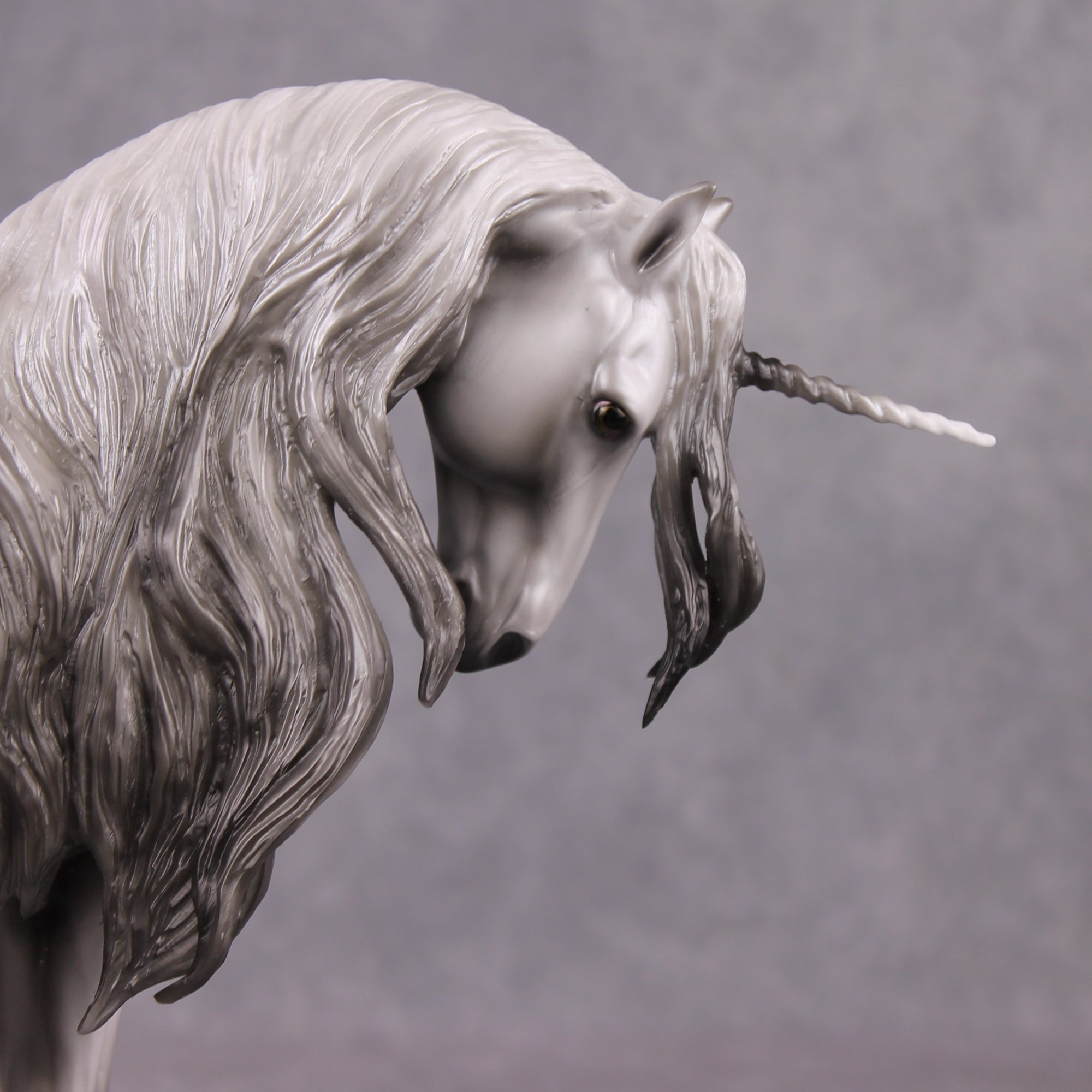 "The Scottish Unicorn" SAMPLE Extreme Dappled Silver &amp; Pearl Drop Head Unicorn Deco Andalusian By Ashley Palmer