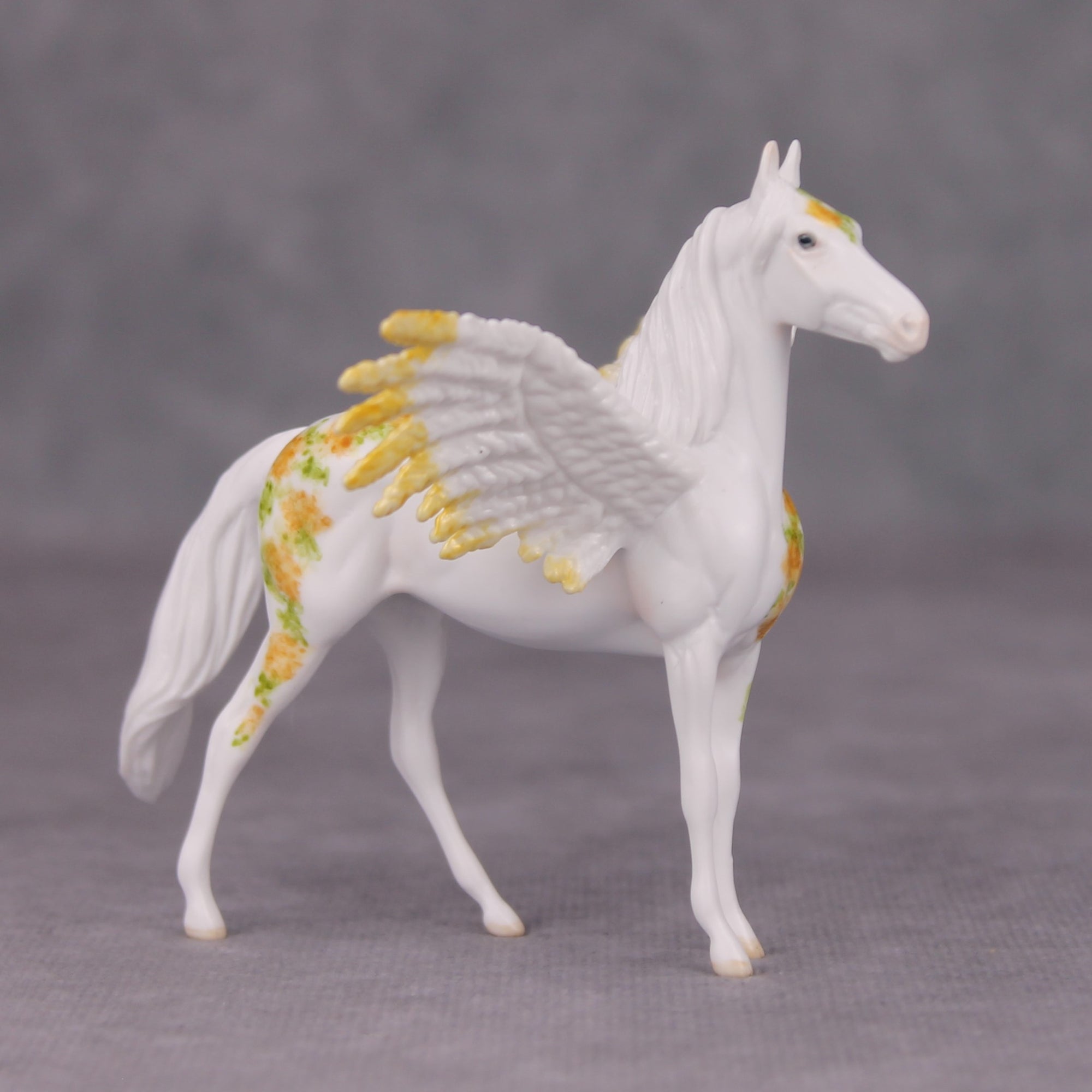 Ardor OOAK Yellow Floral Pegasus Morgan Chip By Andrea Thomason MM24 MHP Auction Piece