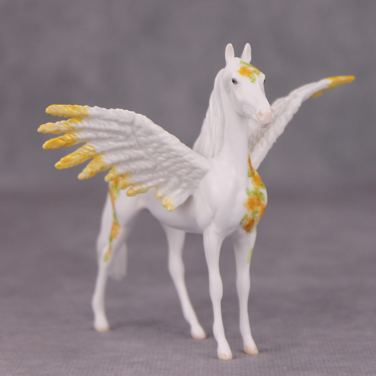 Ardor OOAK Yellow Floral Pegasus Morgan Chip By Andrea Thomason MM24 MHP Auction Piece