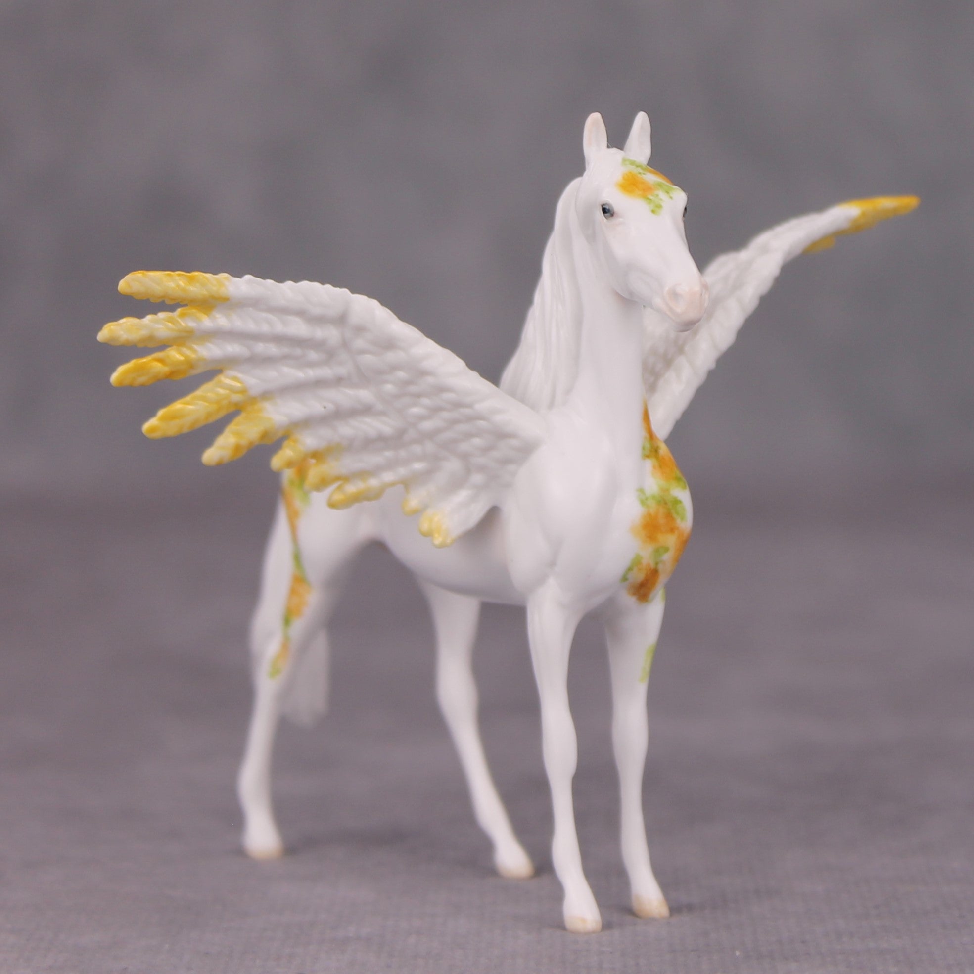 Ardor OOAK Yellow Floral Pegasus Morgan Chip By Andrea Thomason MM24 MHP Auction Piece