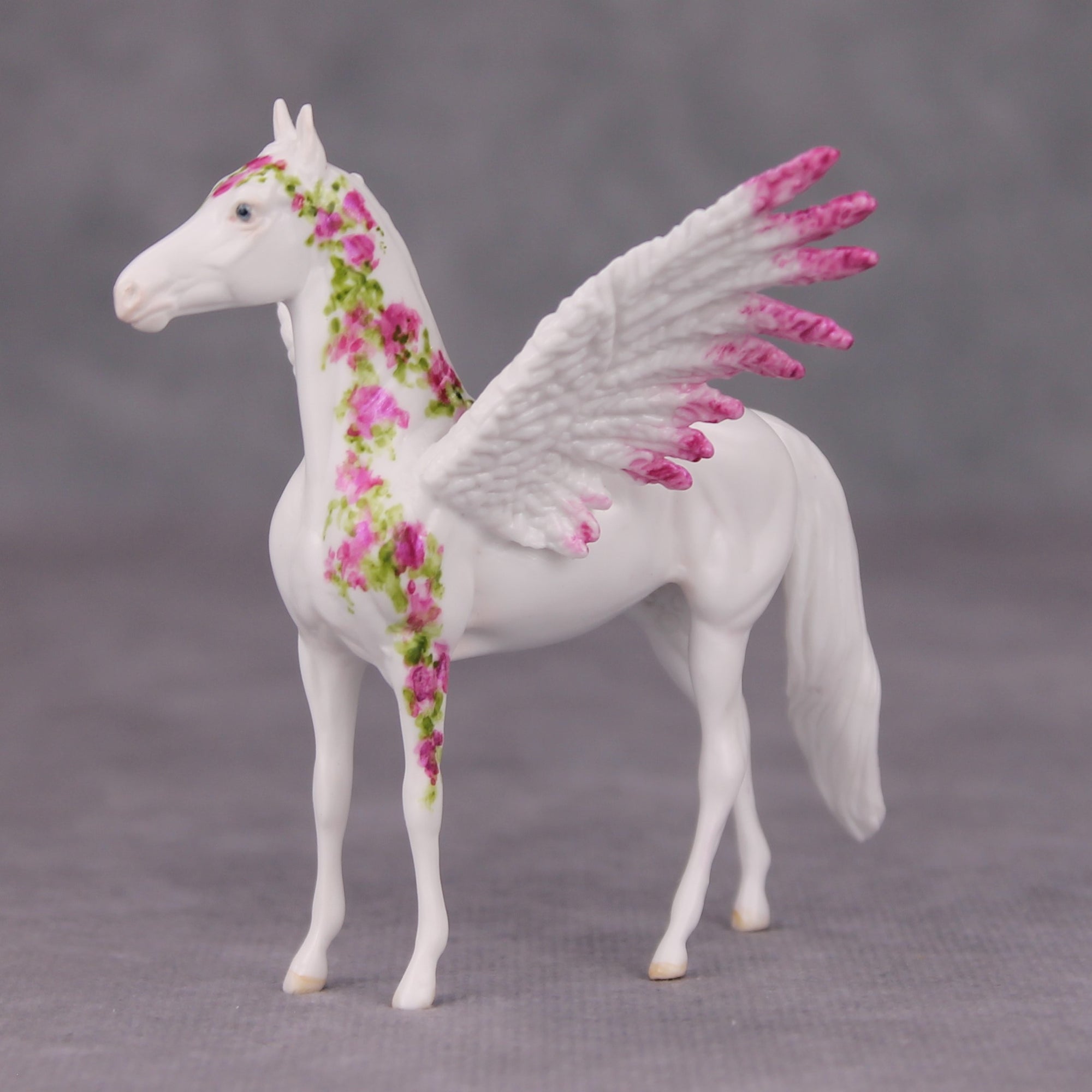 Fervor OOAK Pink Floral Pegasus Morgan Chip By Andrea Thomason MM24 MHP Auction Piece