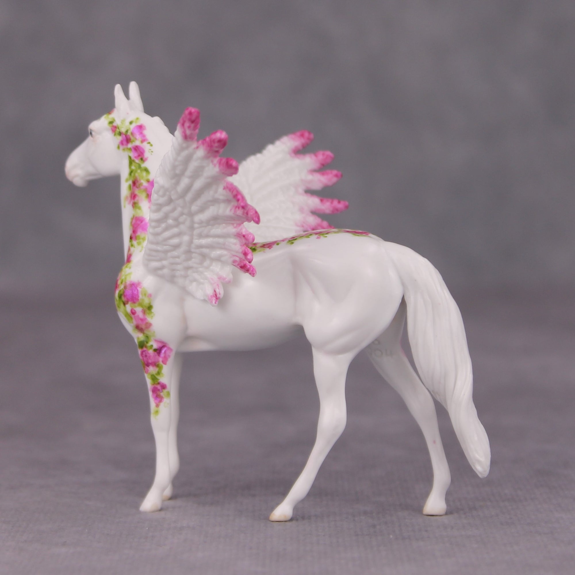 Fervor OOAK Pink Floral Pegasus Morgan Chip By Andrea Thomason MM24 MHP Auction Piece