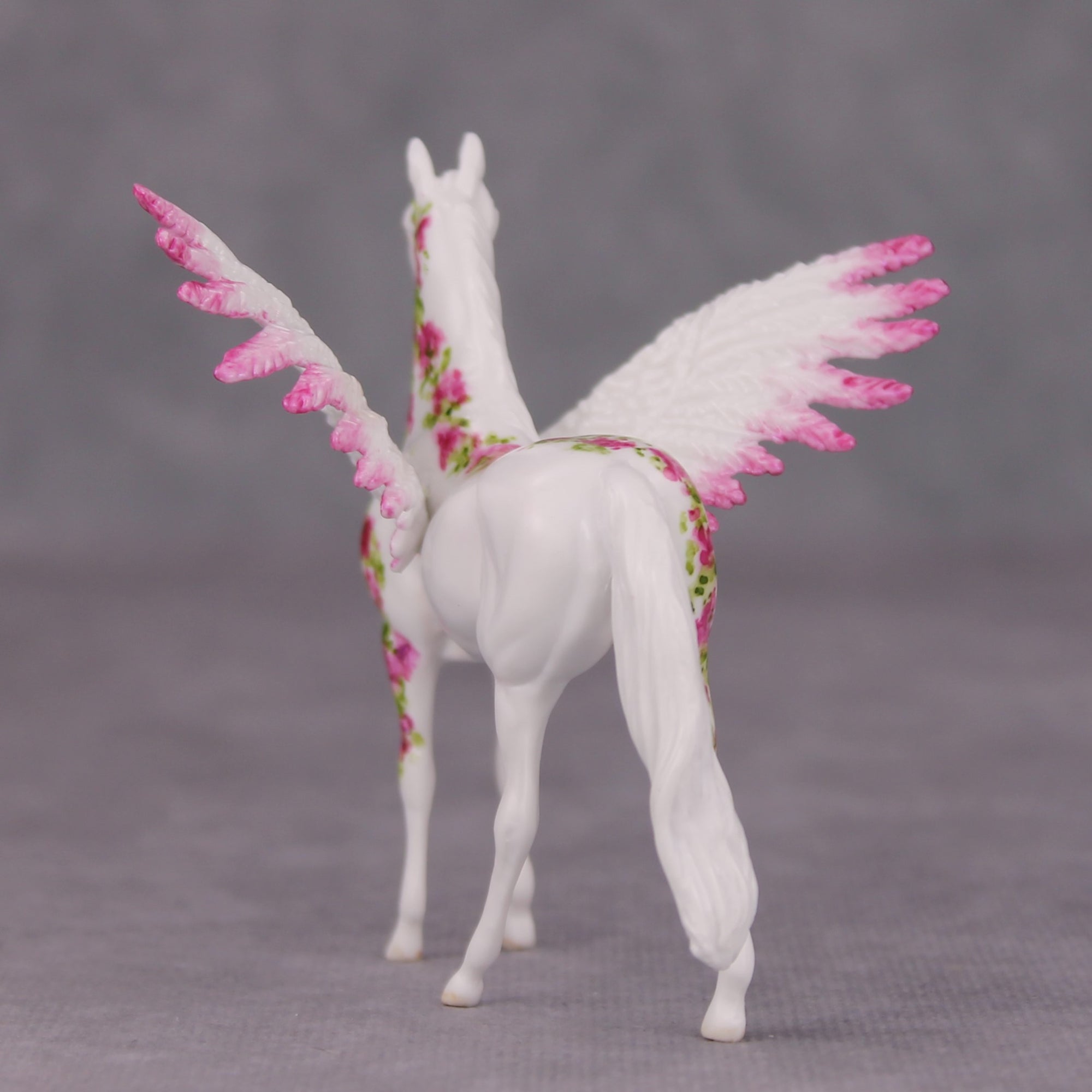 Fervor OOAK Pink Floral Pegasus Morgan Chip By Andrea Thomason MM24 MHP Auction Piece