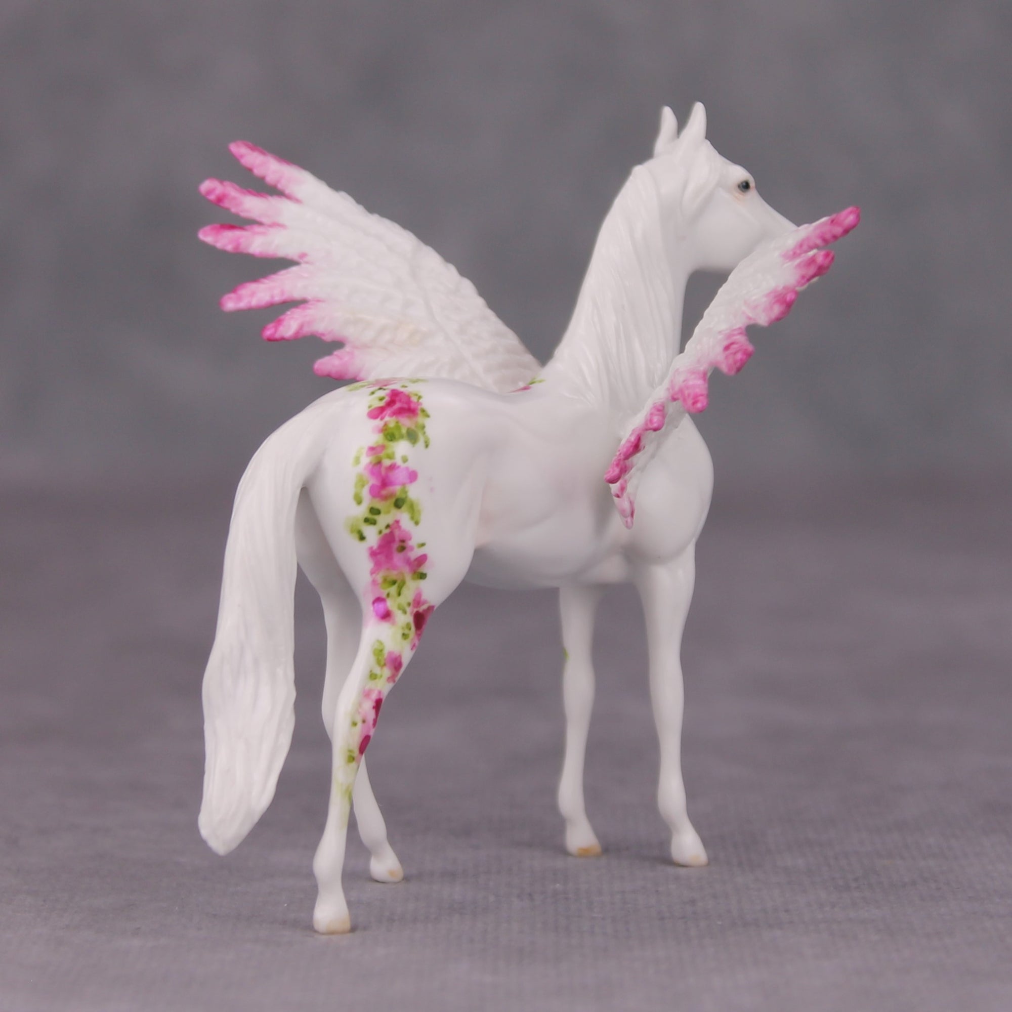 Fervor OOAK Pink Floral Pegasus Morgan Chip By Andrea Thomason MM24 MHP Auction Piece