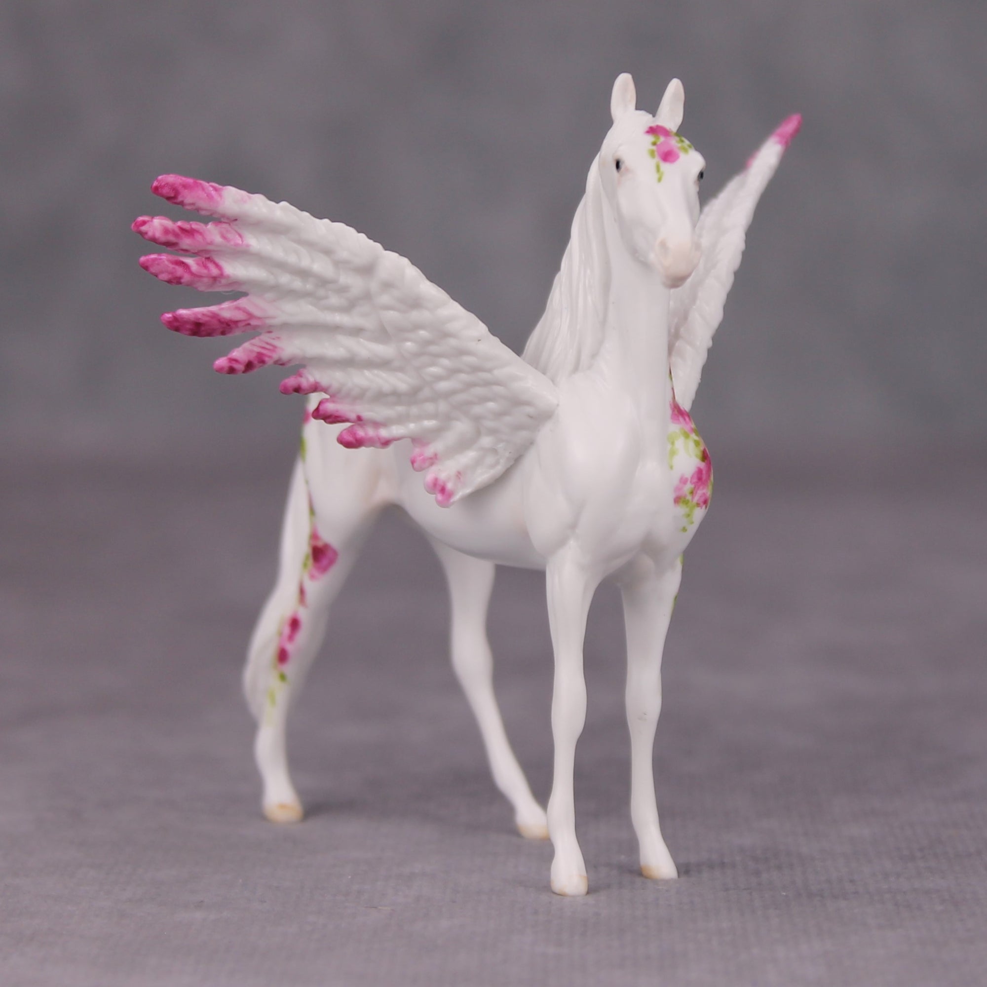 Fervor OOAK Pink Floral Pegasus Morgan Chip By Andrea Thomason MM24 MHP Auction Piece