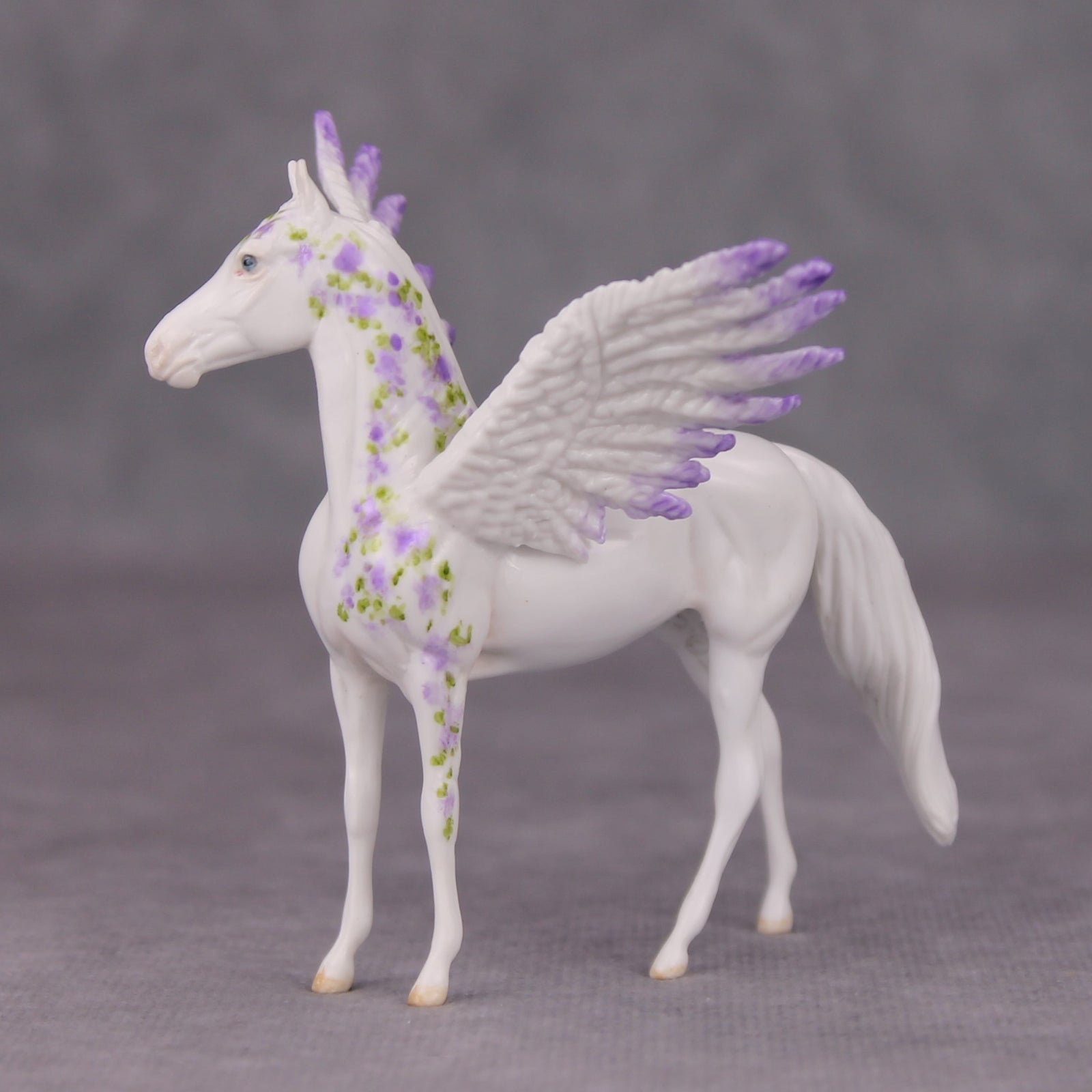 Zeal OOAK Purple Floral Pegasus Morgan Chip By Andrea Thomason MM24 MHP Auction Piece