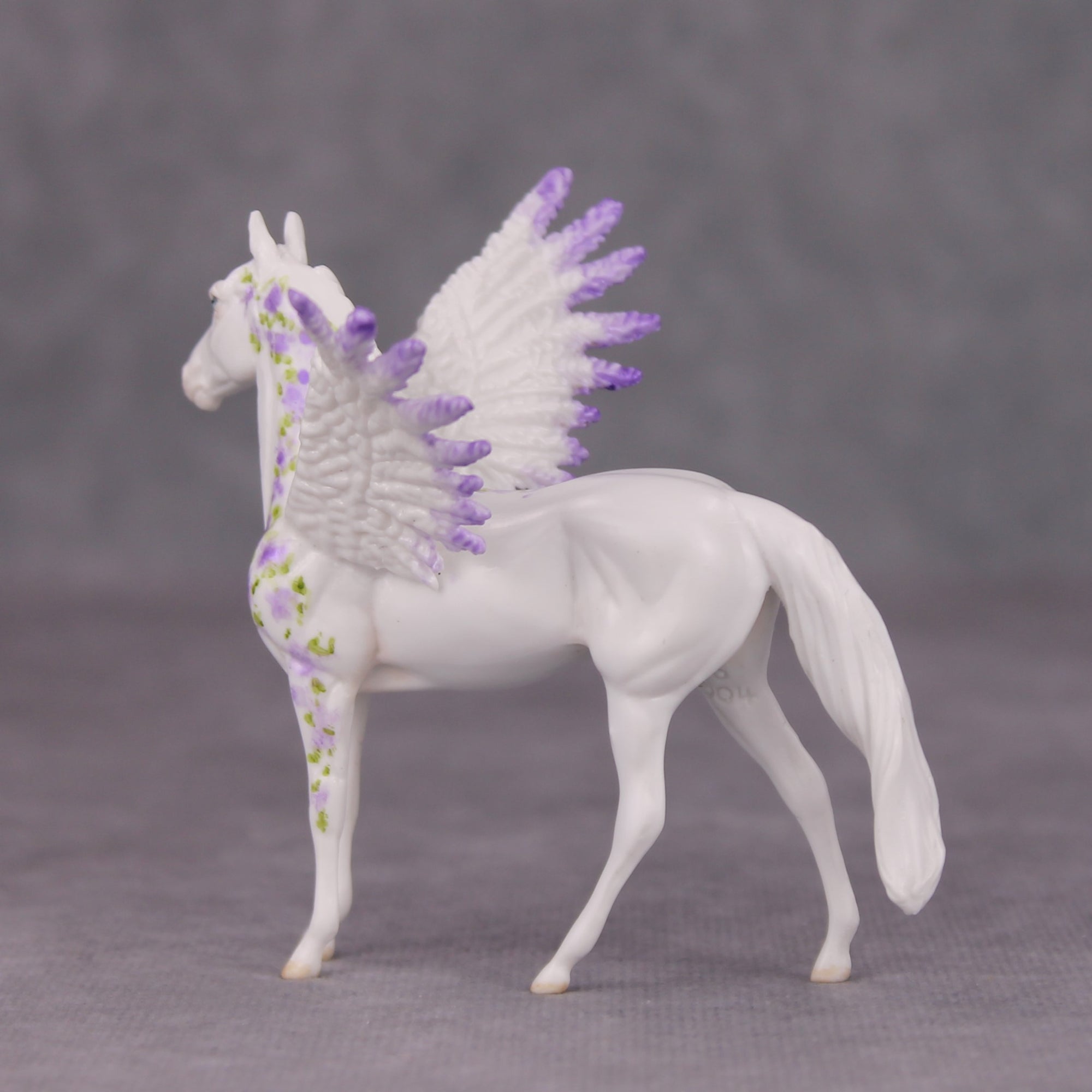 Zeal OOAK Purple Floral Pegasus Morgan Chip By Andrea Thomason MM24 MHP Auction Piece
