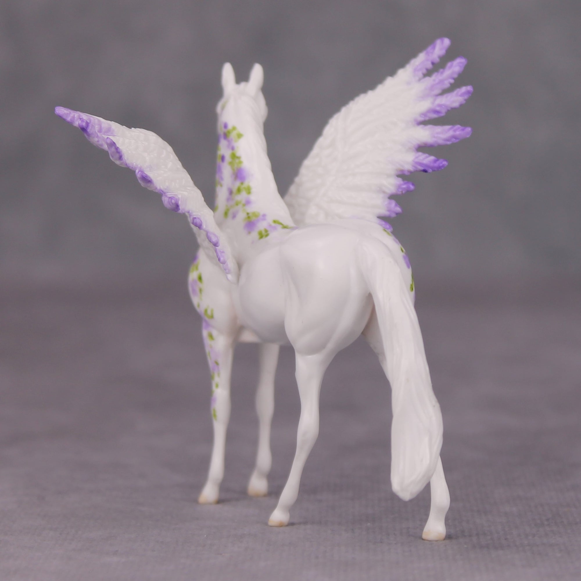 Zeal OOAK Purple Floral Pegasus Morgan Chip By Andrea Thomason MM24 MHP Auction Piece