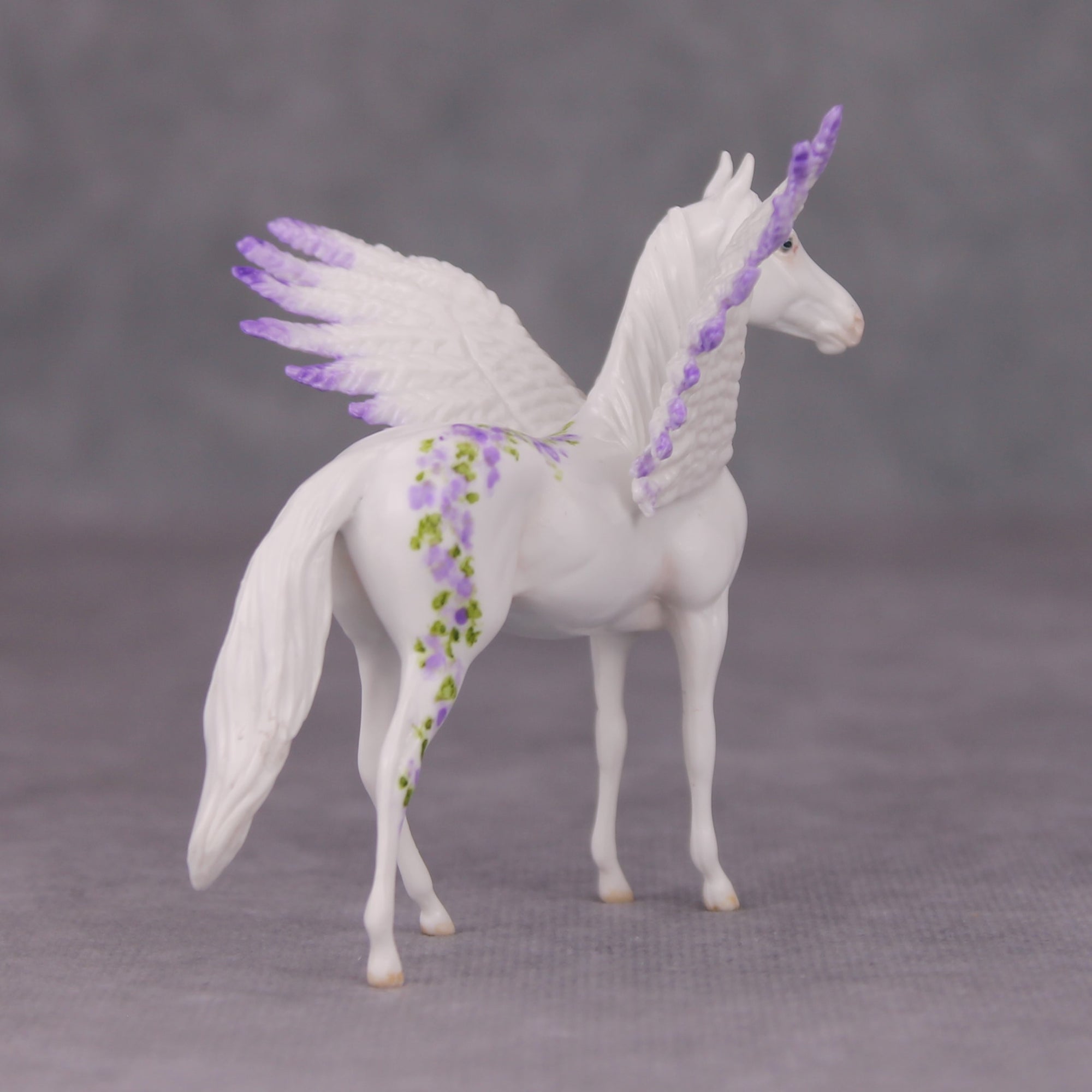 Zeal OOAK Purple Floral Pegasus Morgan Chip By Andrea Thomason MM24 MHP Auction Piece