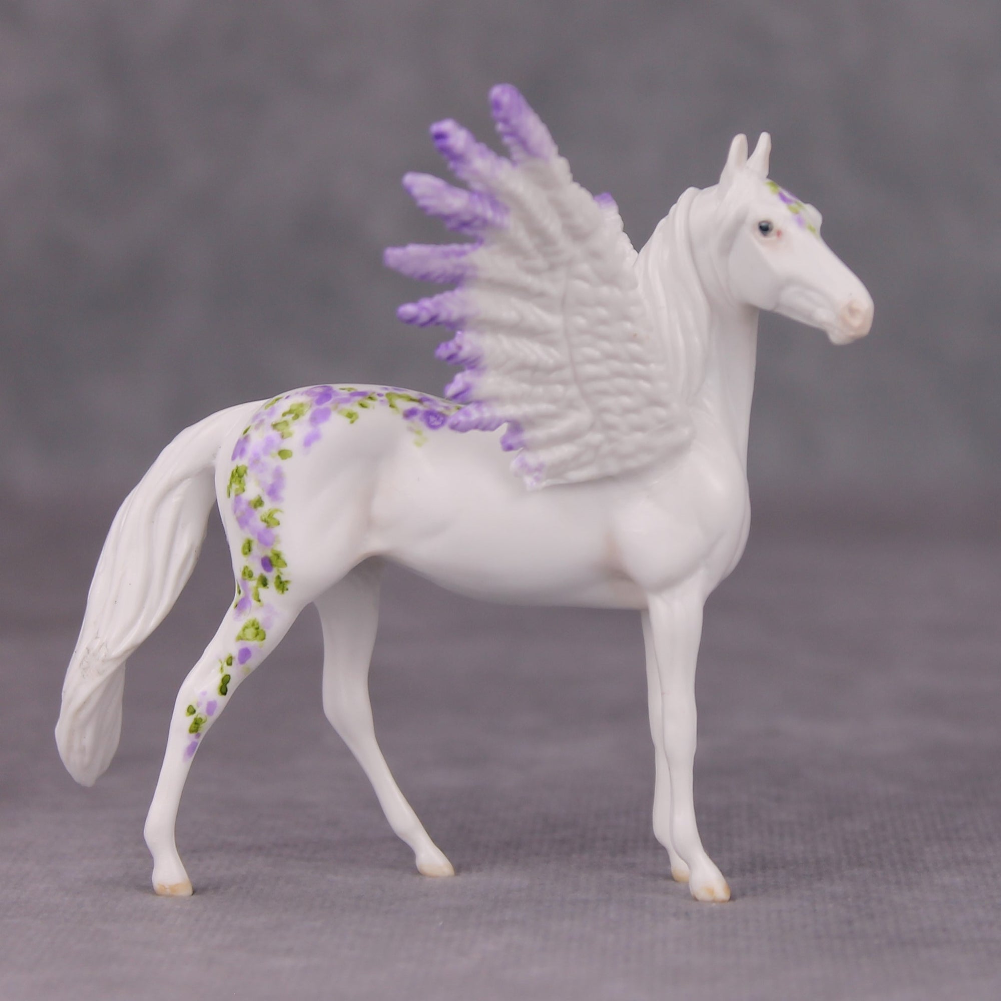 Zeal OOAK Purple Floral Pegasus Morgan Chip By Andrea Thomason MM24 MHP Auction Piece
