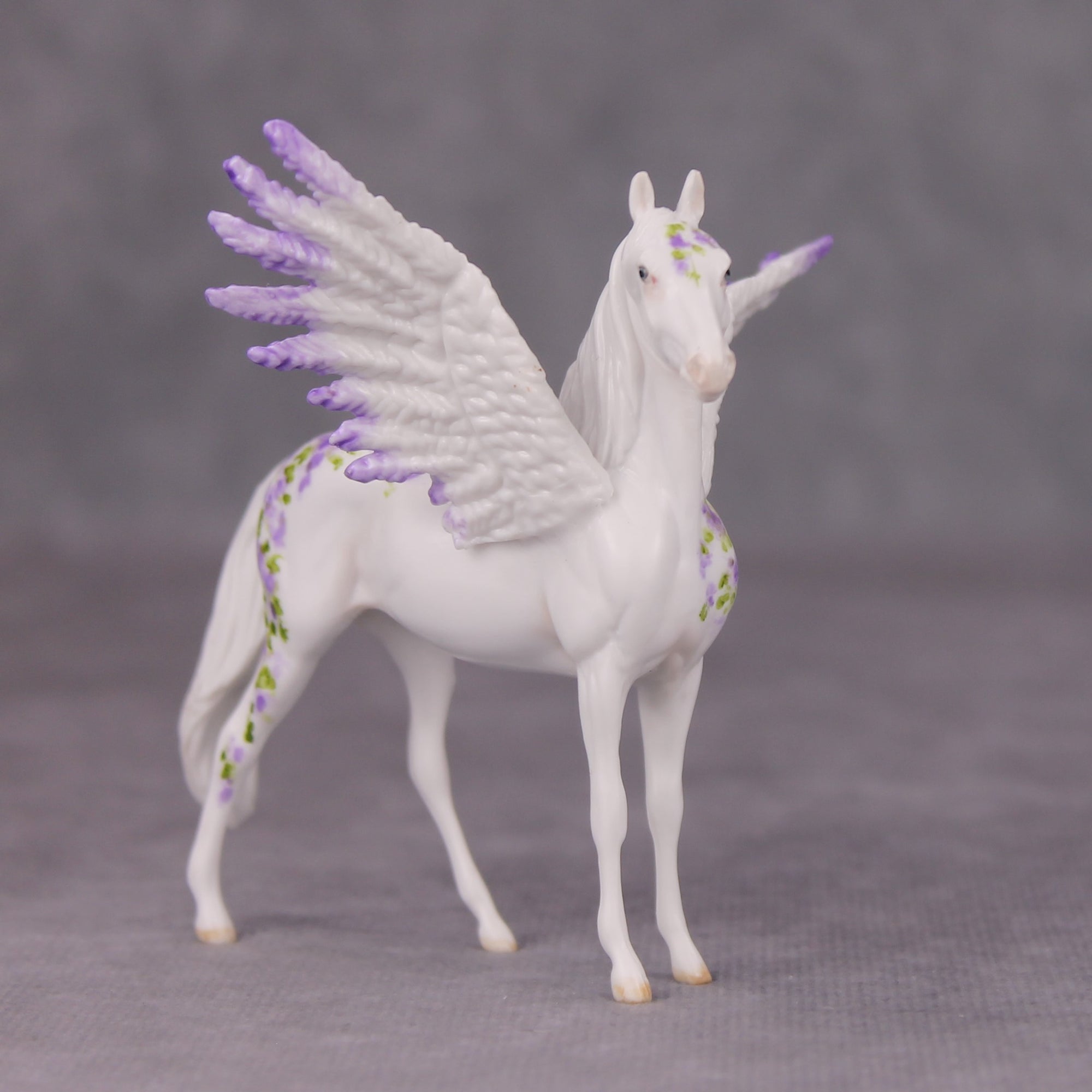 Zeal OOAK Purple Floral Pegasus Morgan Chip By Andrea Thomason MM24 MHP Auction Piece