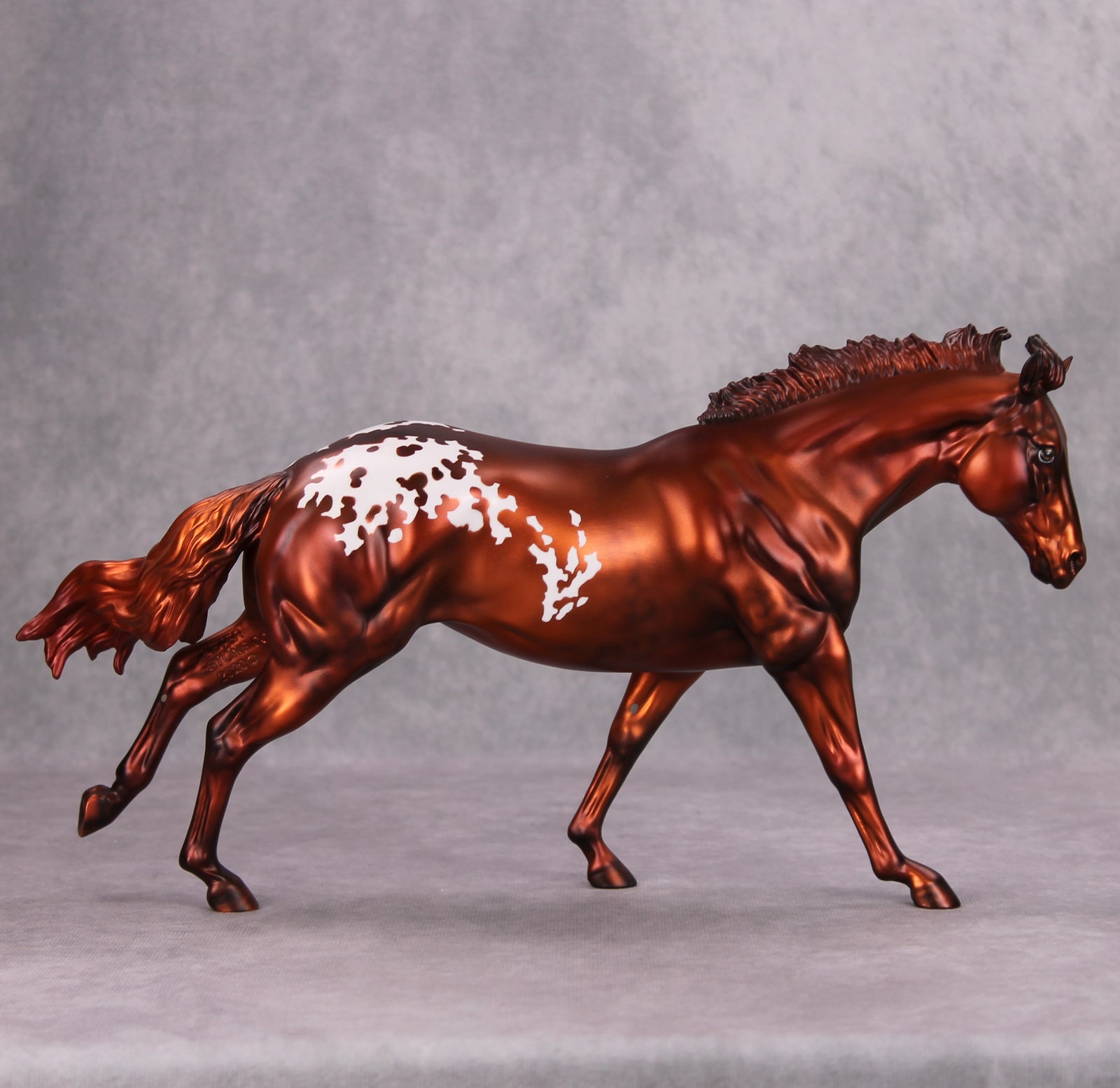 Inferno OOAK Metallic Appaloosa Deco Remington By Julie Keim MM24