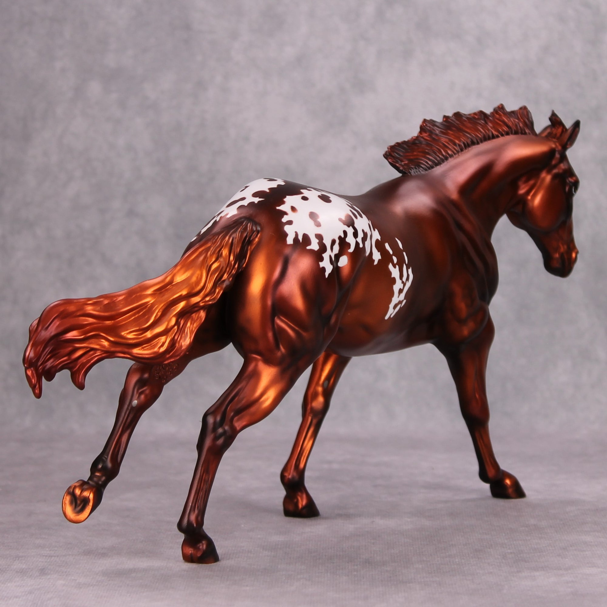 Inferno OOAK Metallic Appaloosa Deco Remington By Julie Keim MM24