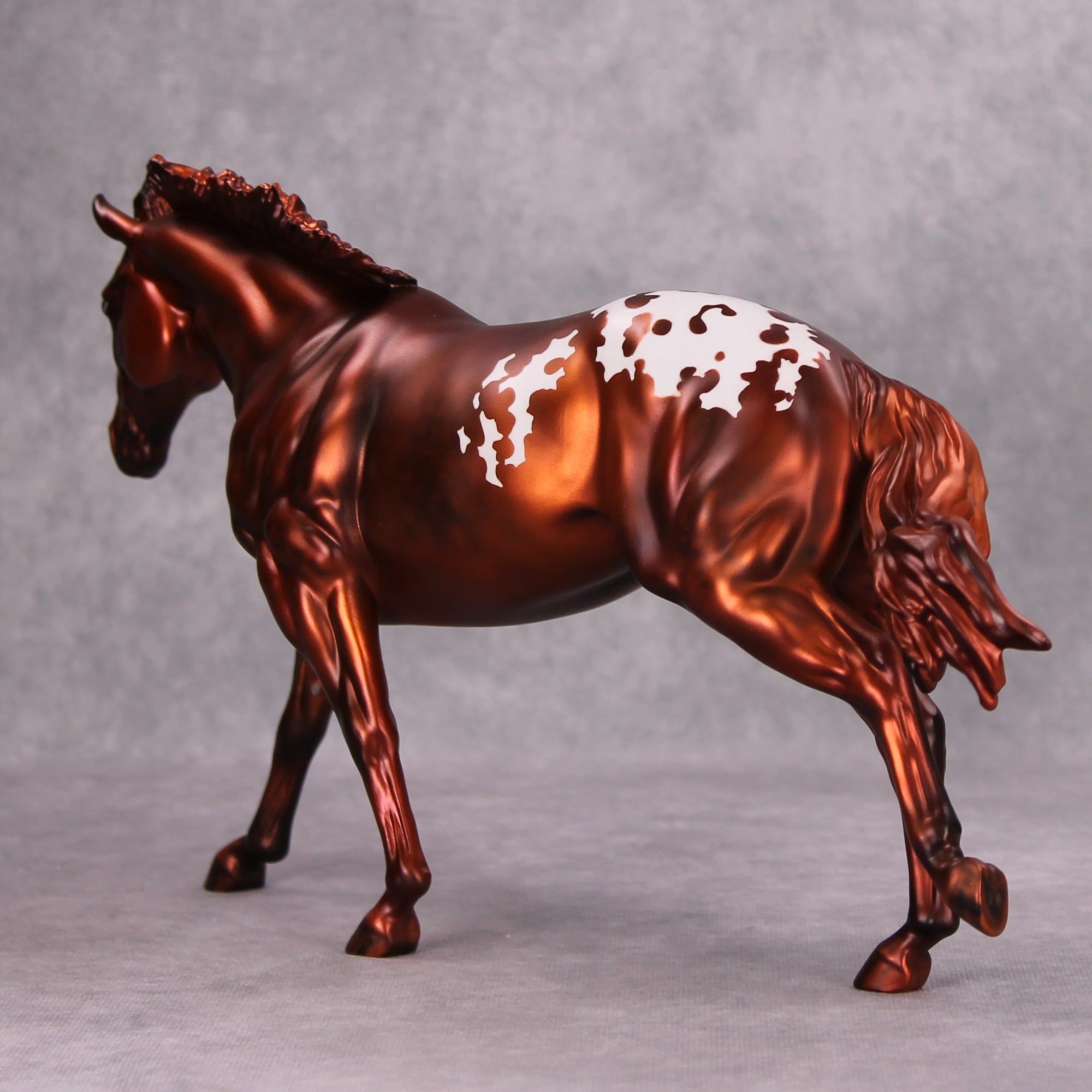 Inferno OOAK Metallic Appaloosa Deco Remington By Julie Keim MM24