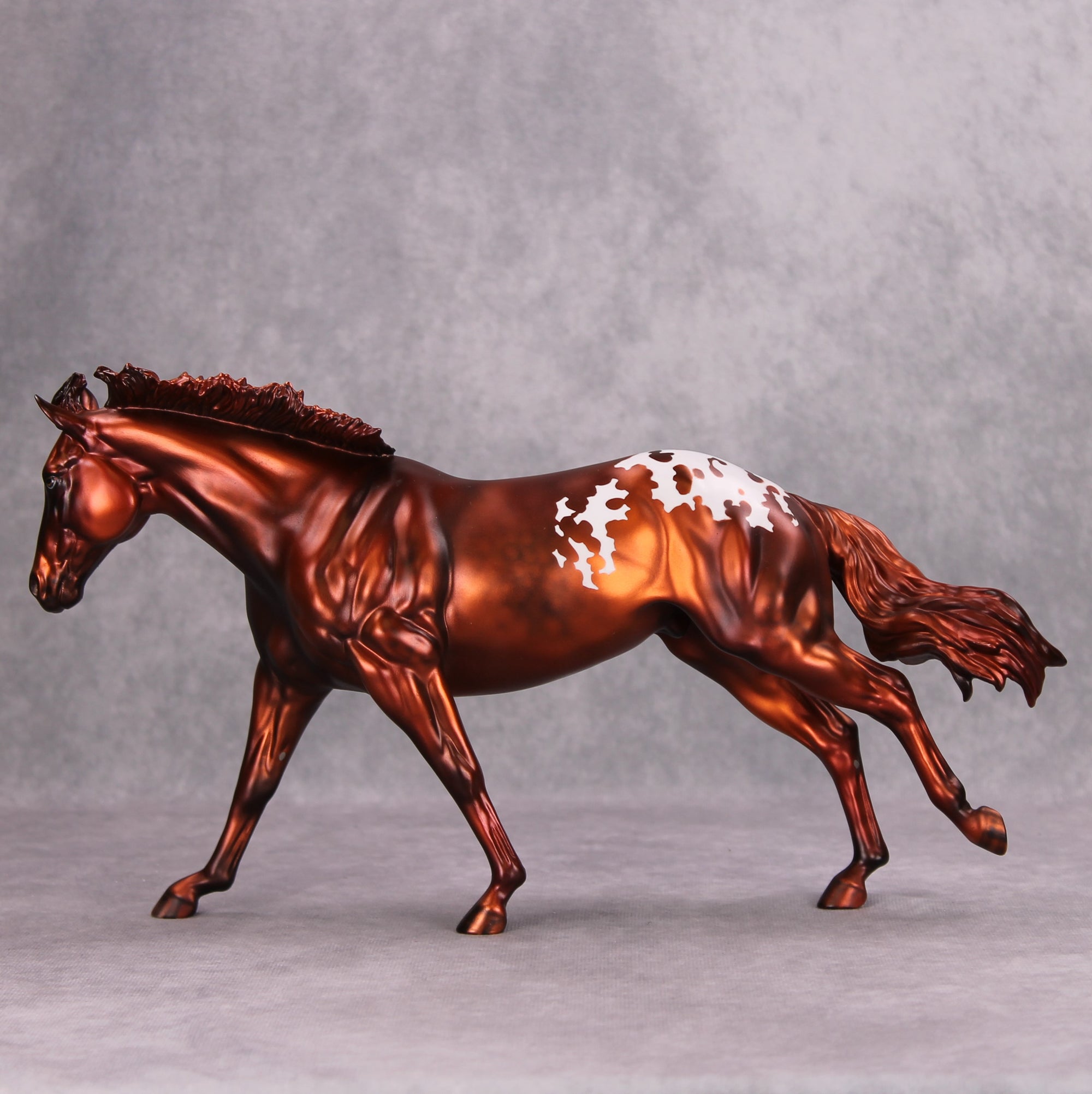 Inferno OOAK Metallic Appaloosa Deco Remington By Julie Keim MM24