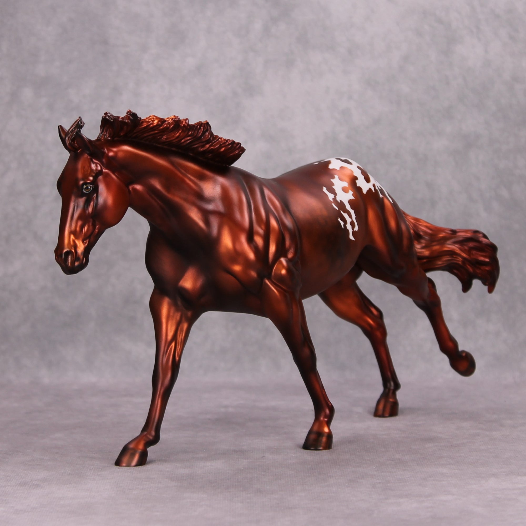 Inferno OOAK Metallic Appaloosa Deco Remington By Julie Keim MM24