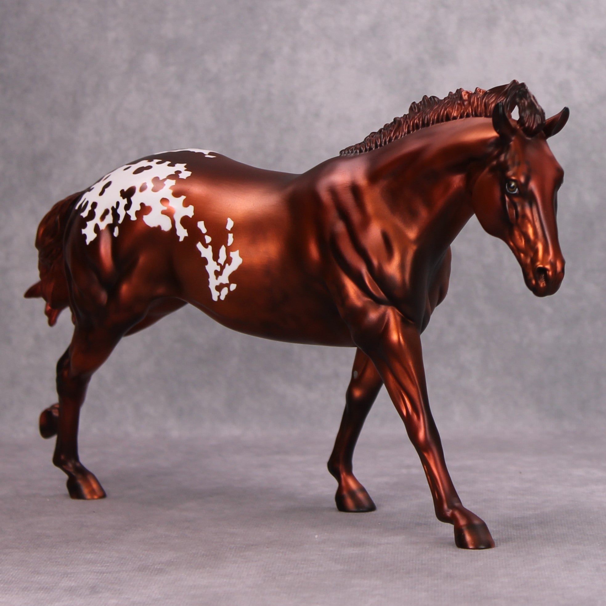 Inferno OOAK Metallic Appaloosa Deco Remington By Julie Keim MM24