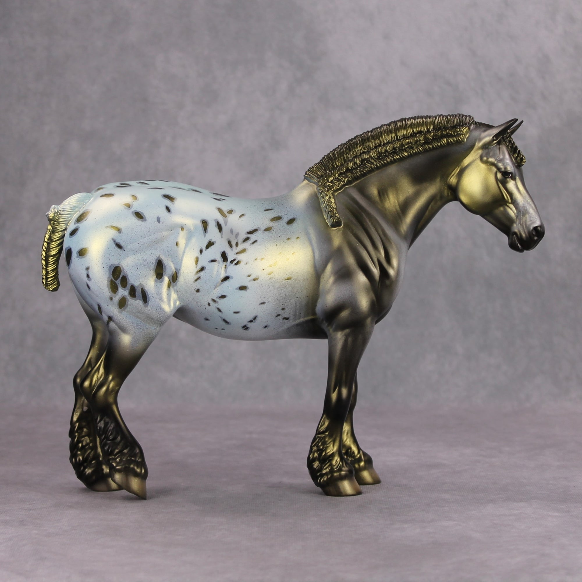 Sage Dreams OOAK Metallic Green Appy Heavy Draft Mare by Dawn Quick