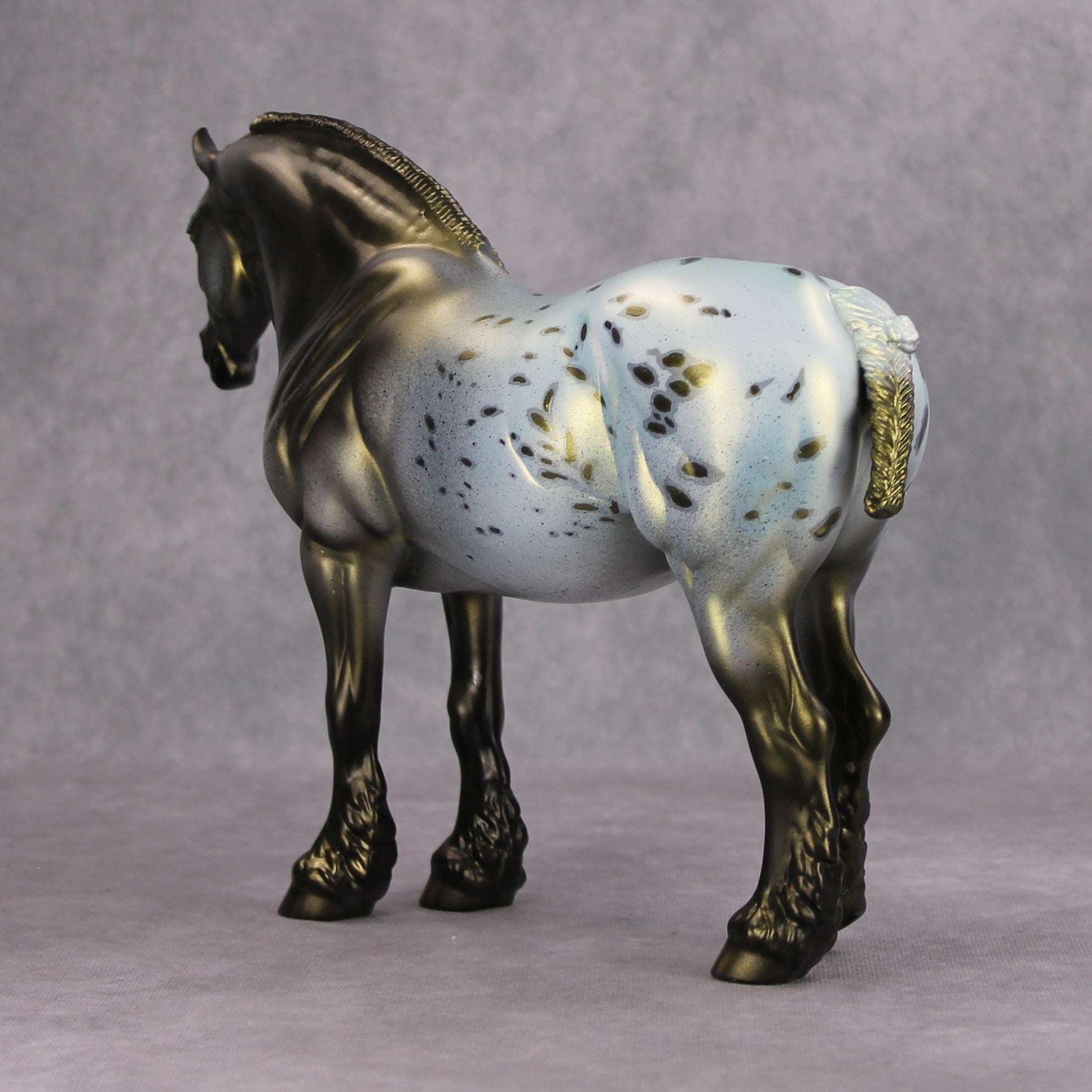 Sage Dreams OOAK Metallic Green Appy Heavy Draft Mare by Dawn Quick