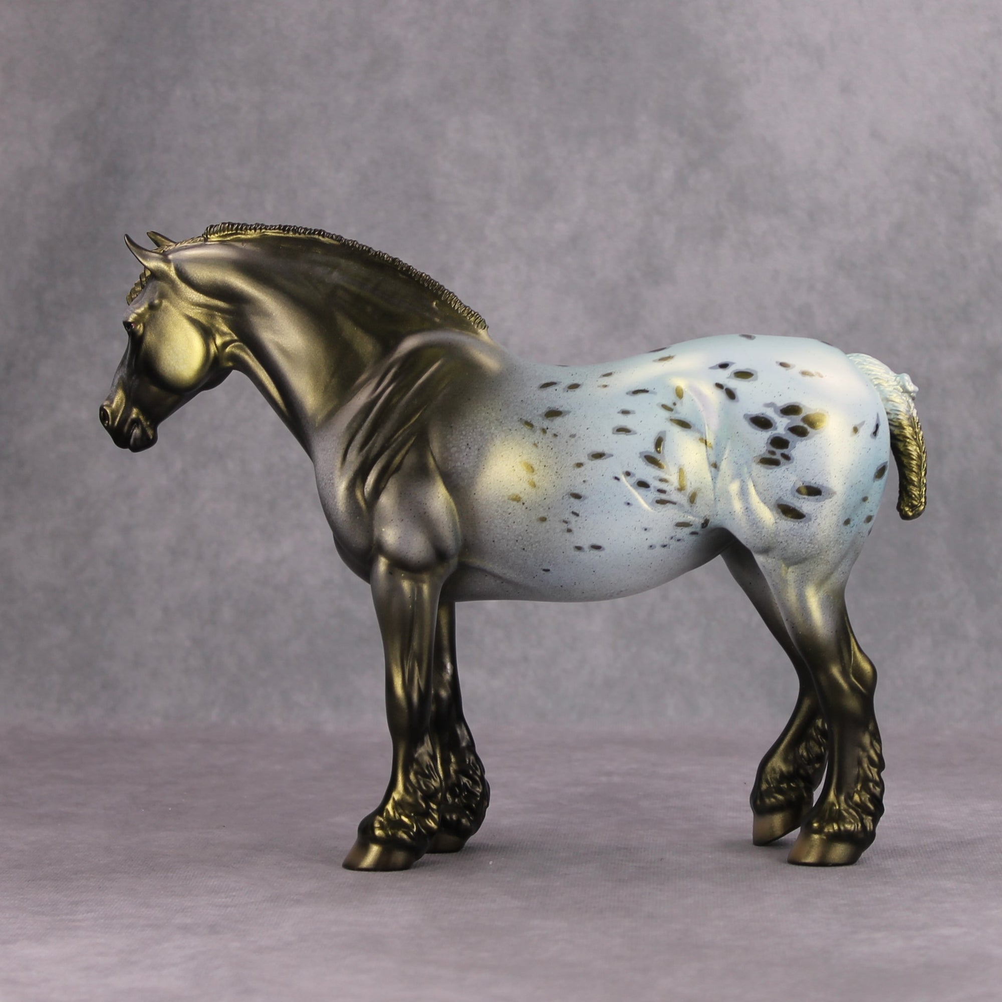 Sage Dreams OOAK Metallic Green Appy Heavy Draft Mare by Dawn Quick
