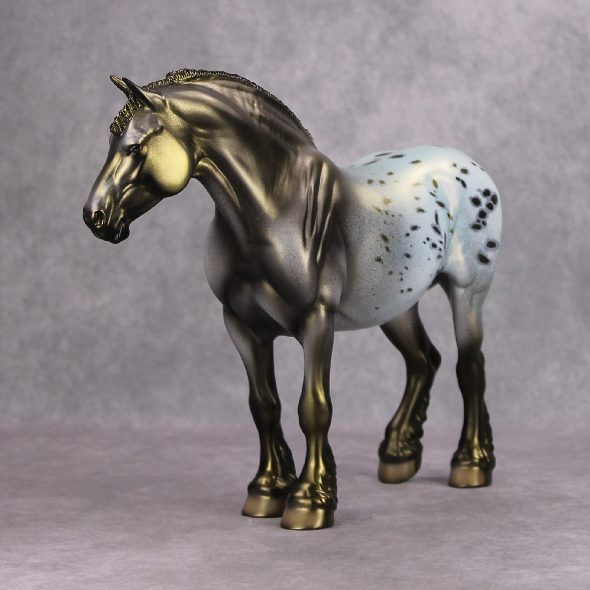 Sage Dreams OOAK Metallic Green Appy Heavy Draft Mare by Dawn Quick