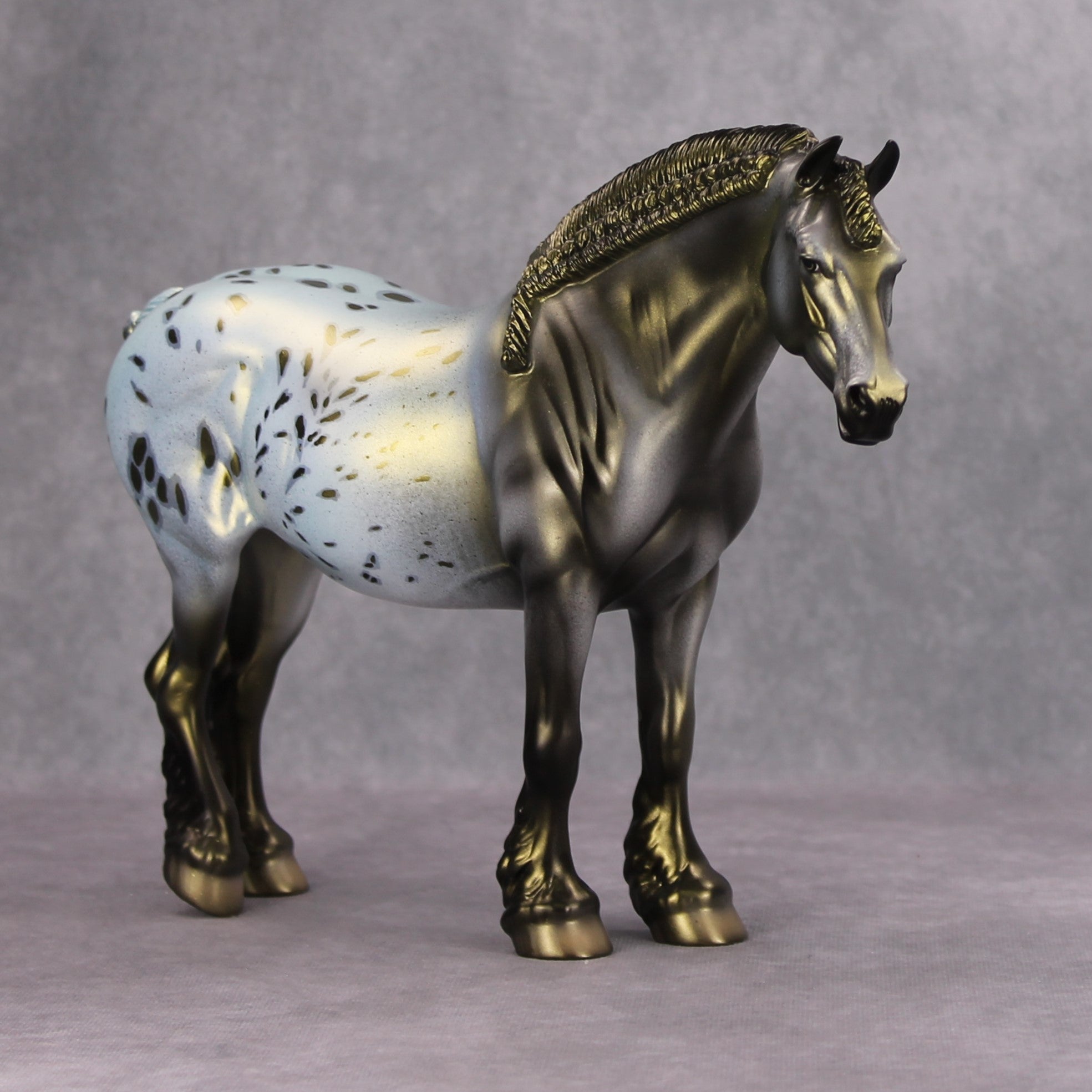 Sage Dreams OOAK Metallic Green Appy Heavy Draft Mare by Dawn Quick