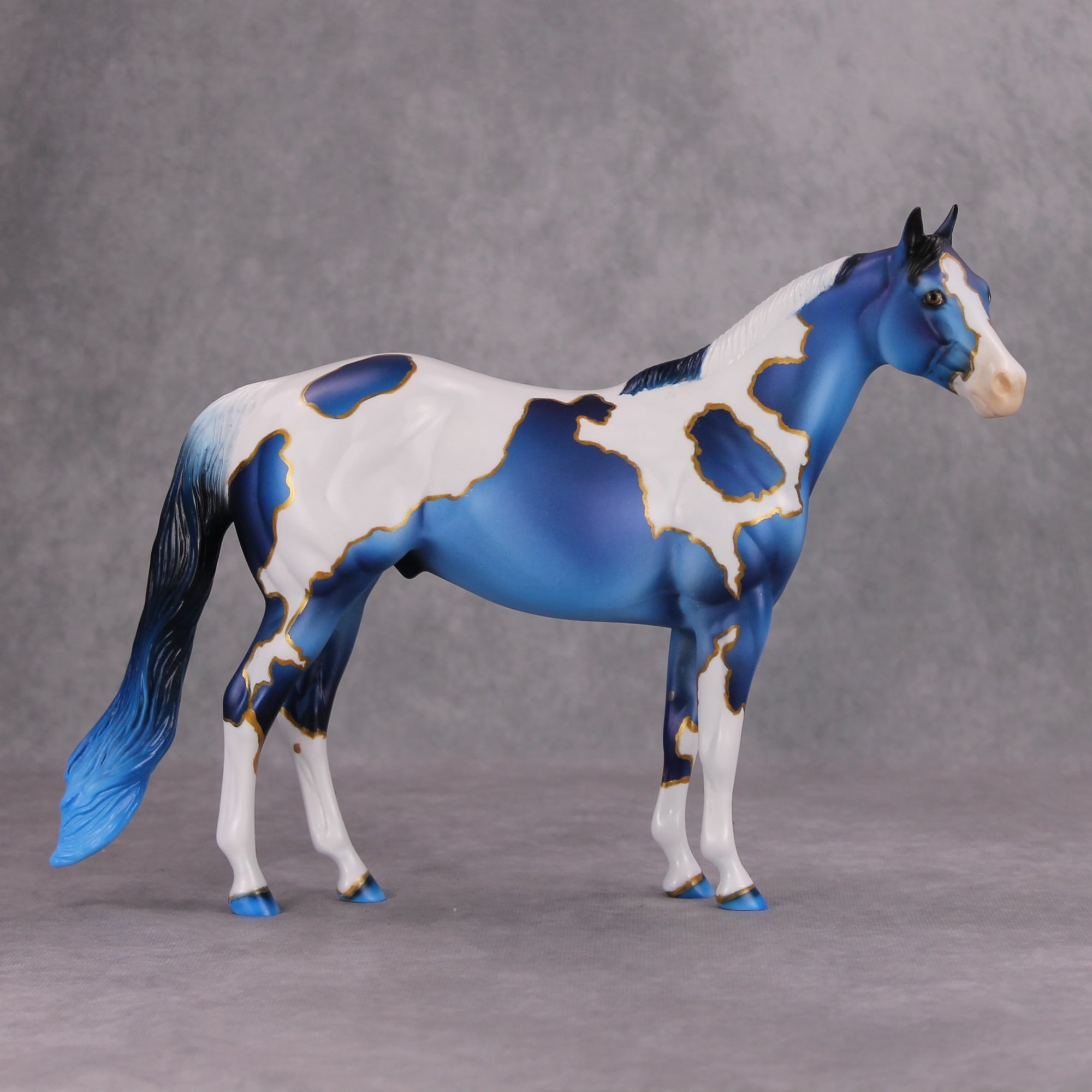 Gilded Age OOAK Deco Blue & Gold ISH By Dawn Quick MM24