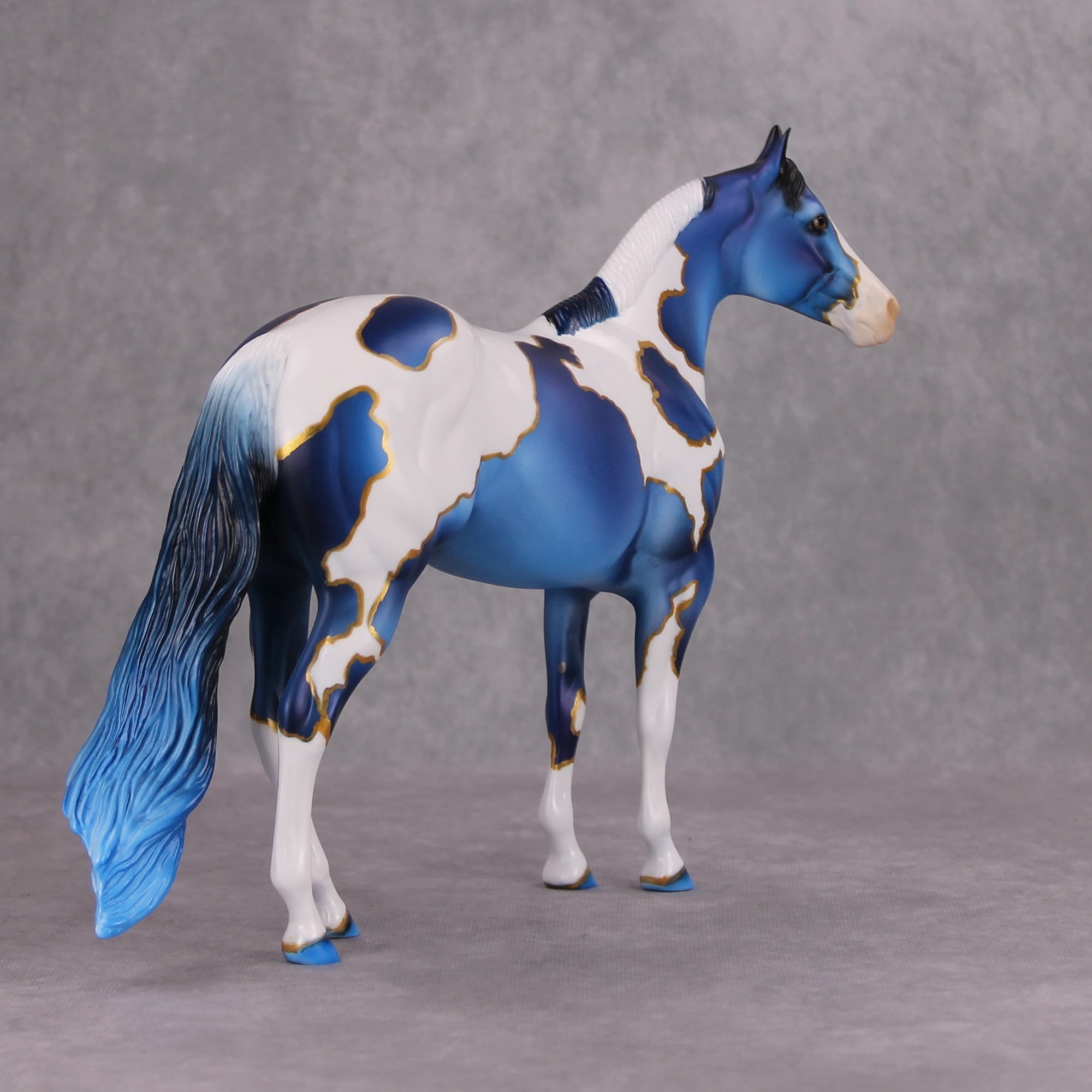 Gilded Age OOAK Deco Blue &amp; Gold ISH By Dawn Quick MM24