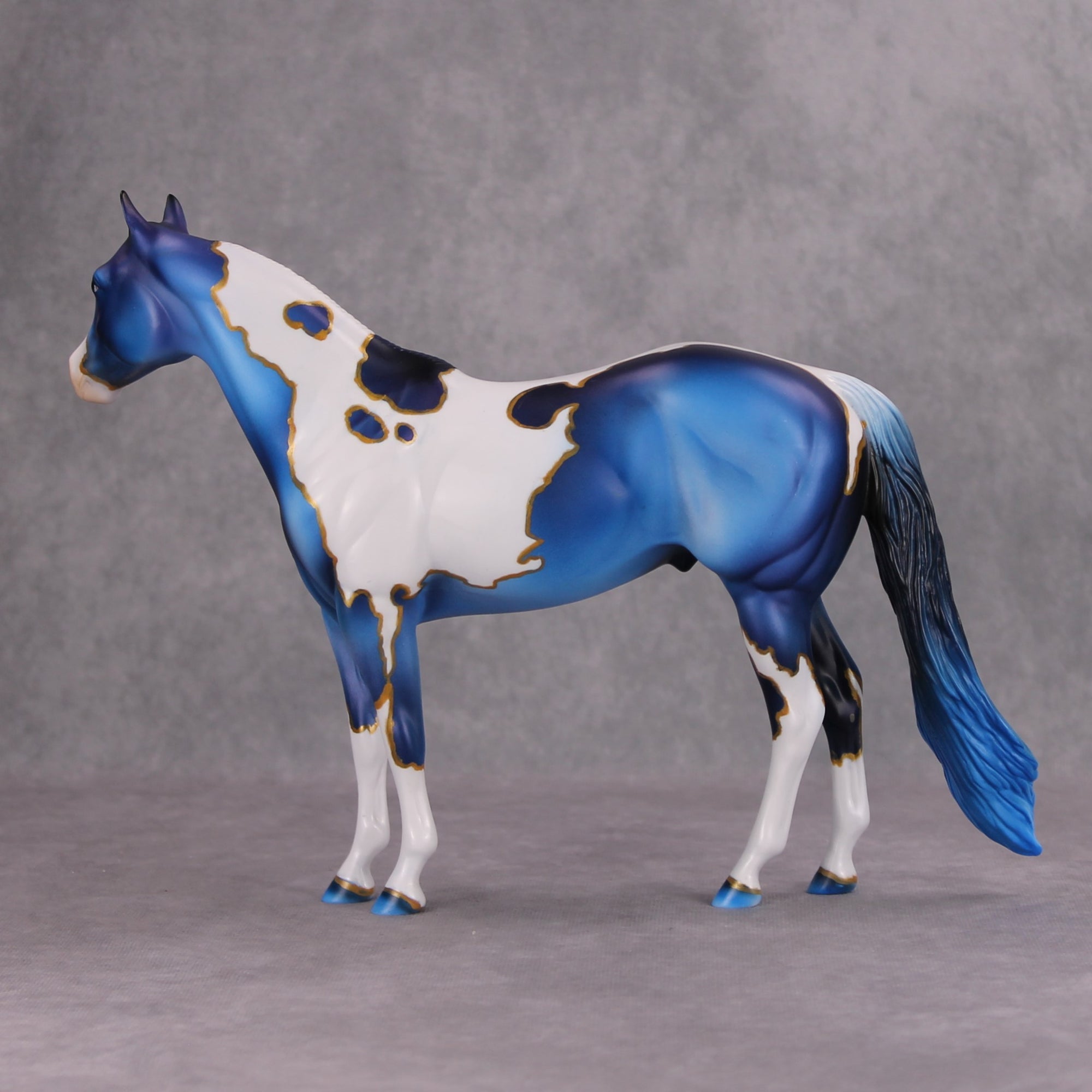 Gilded Age OOAK Deco Blue &amp; Gold ISH By Dawn Quick MM24