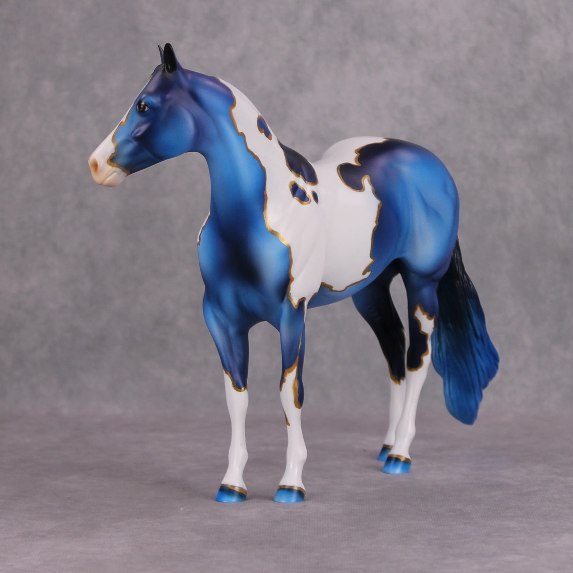 Gilded Age OOAK Deco Blue &amp; Gold ISH By Dawn Quick MM24