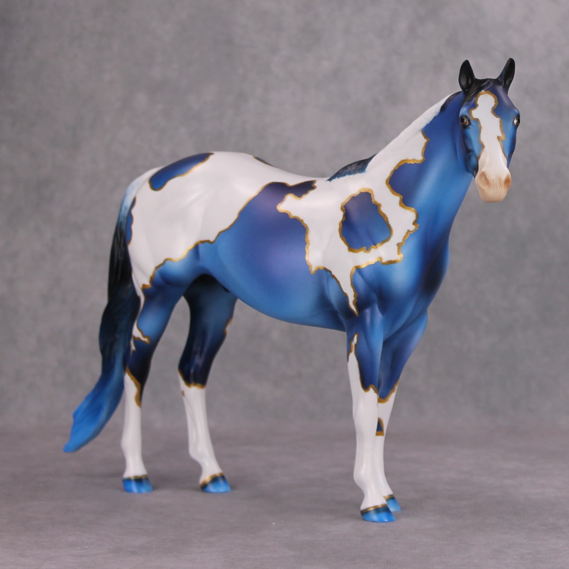 Gilded Age OOAK Deco Blue &amp; Gold ISH By Dawn Quick MM24