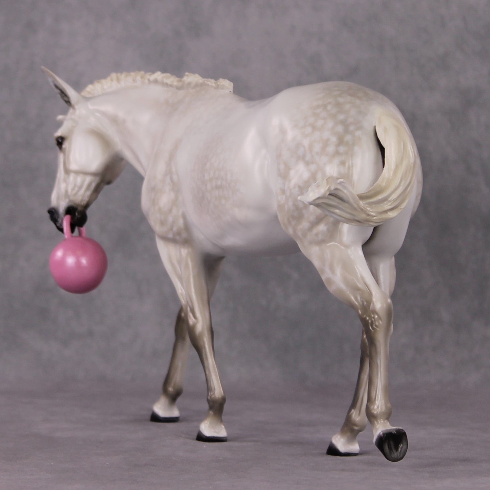 "Snow Angel" OOAK Pearly Dapple Grey EFCM Large Mule w Ball By Tiffany Purdy Best Offer