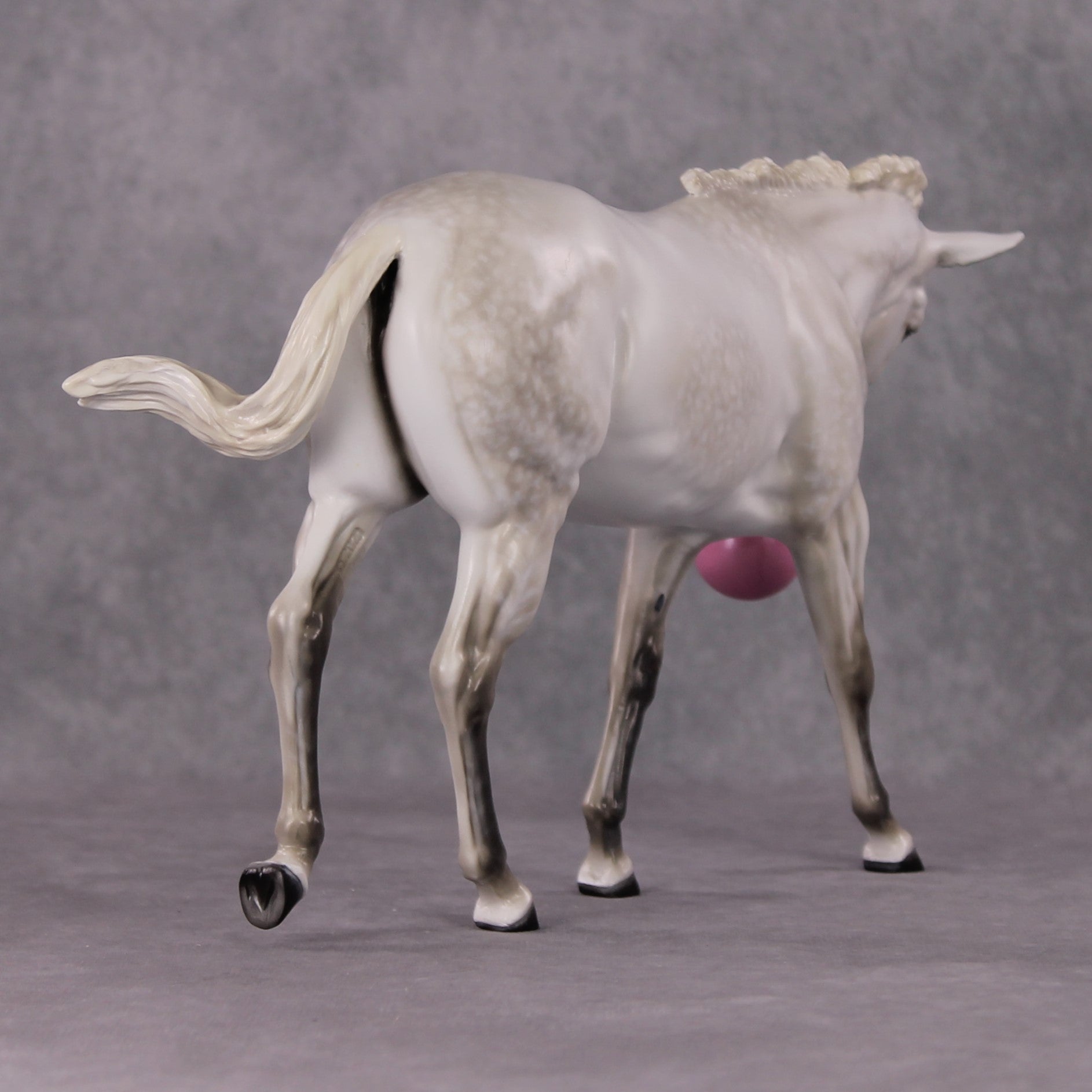 "Snow Angel" OOAK Pearly Dapple Grey EFCM Large Mule w Ball By Tiffany Purdy Best Offer