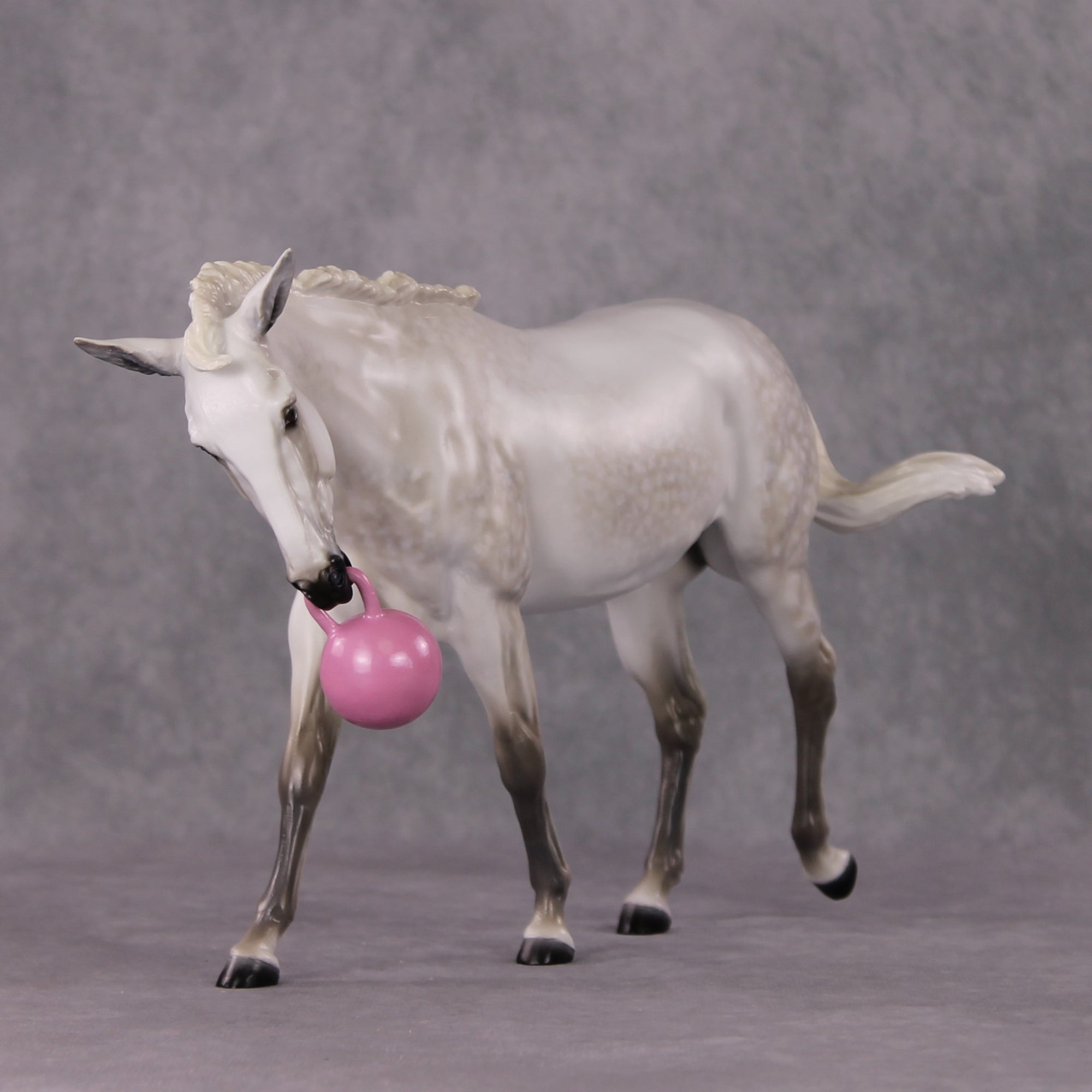 "Snow Angel" OOAK Pearly Dapple Grey EFCM Large Mule w Ball By Tiffany Purdy Best Offer