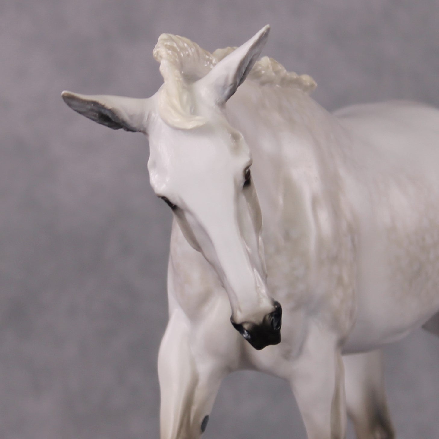 "Snow Angel" OOAK Pearly Dapple Grey EFCM Large Mule w Ball By Tiffany Purdy Best Offer