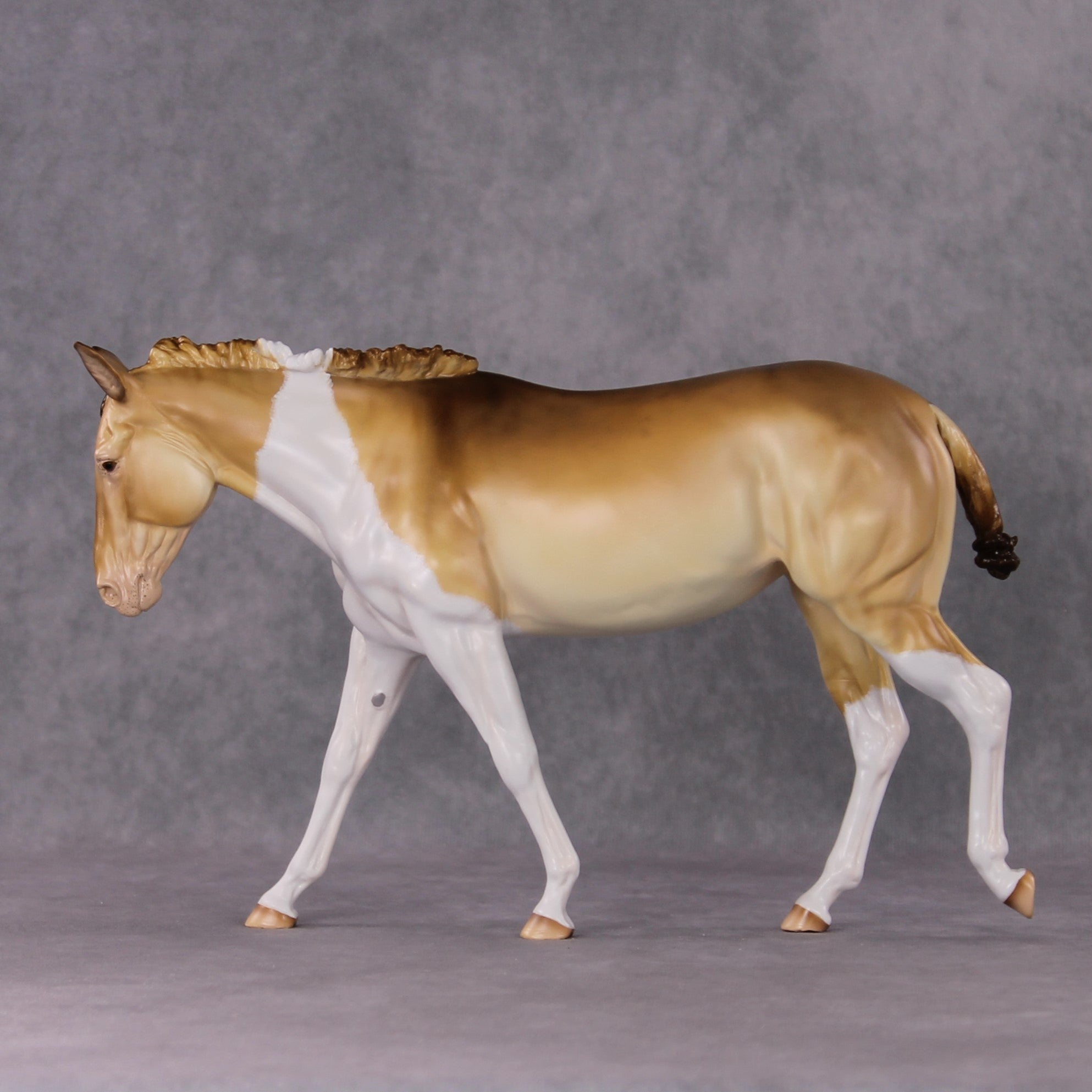"Purdy Toasted" OOAK Custom Amber Champagne Tobiano Mule By Tiffany Purdy - GemStone Series