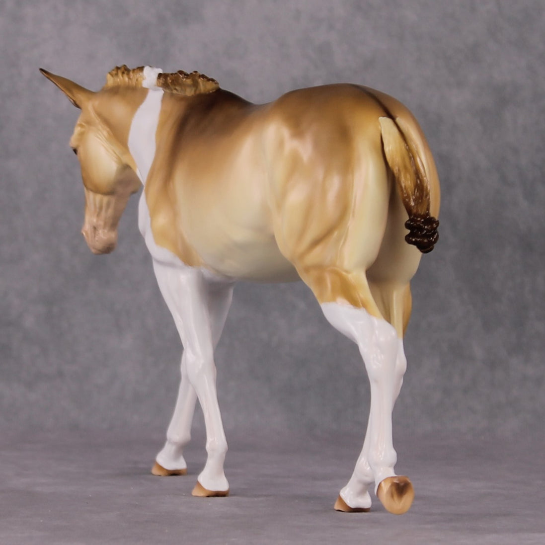 "Purdy Toasted" OOAK Custom Amber Champagne Tobiano Mule By Tiffany Purdy - GemStone Series