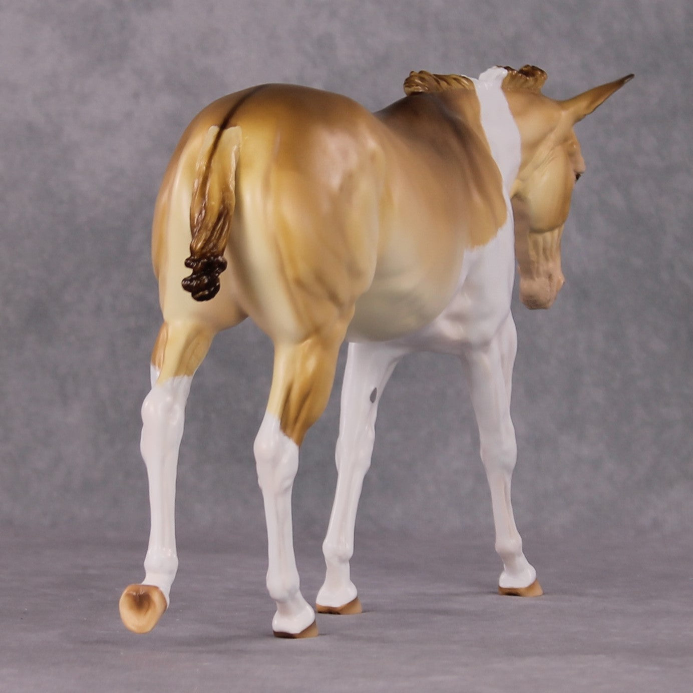 "Purdy Toasted" OOAK Custom Amber Champagne Tobiano Mule By Tiffany Purdy - GemStone Series