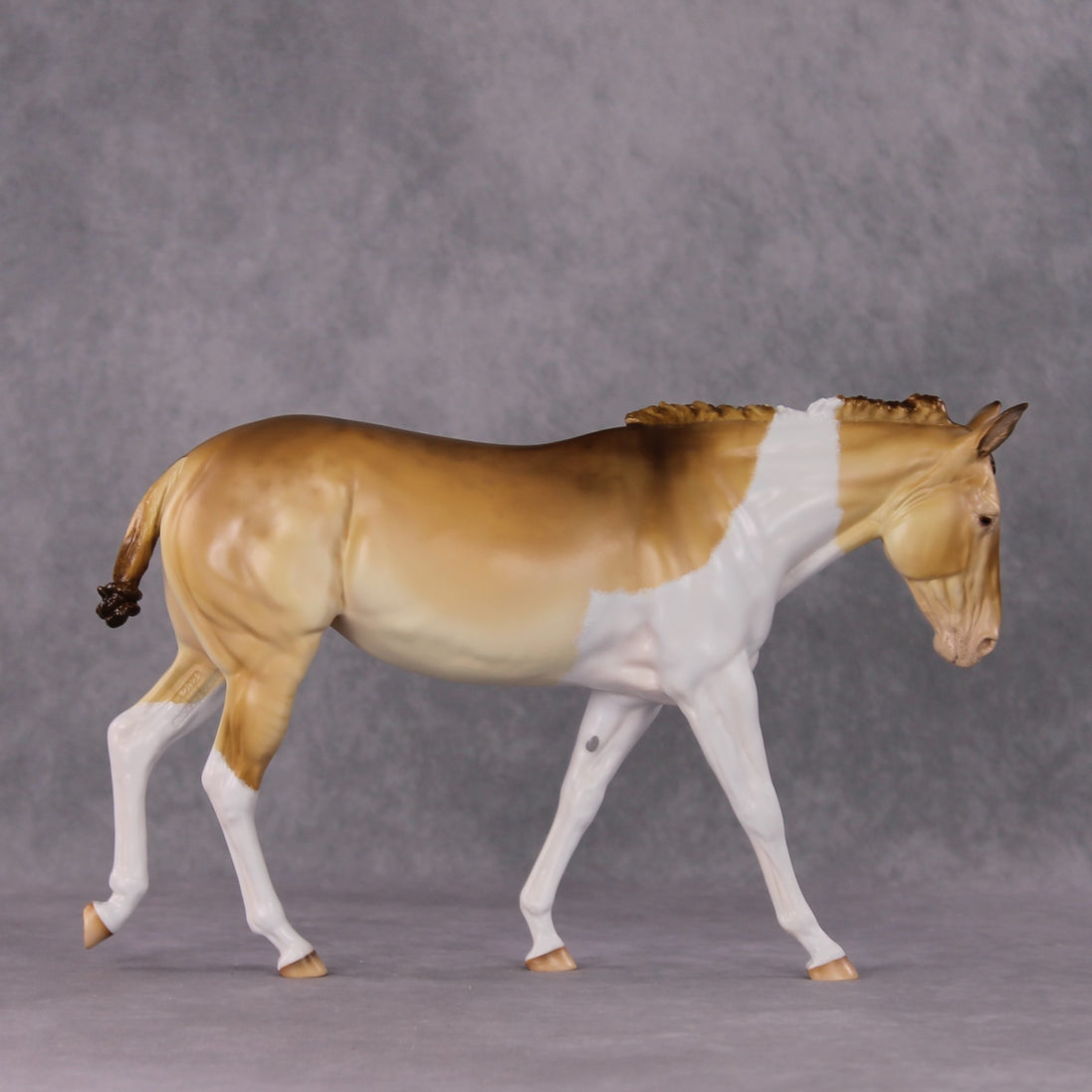 "Purdy Toasted" OOAK Custom Amber Champagne Tobiano Mule By Tiffany Purdy - GemStone Series